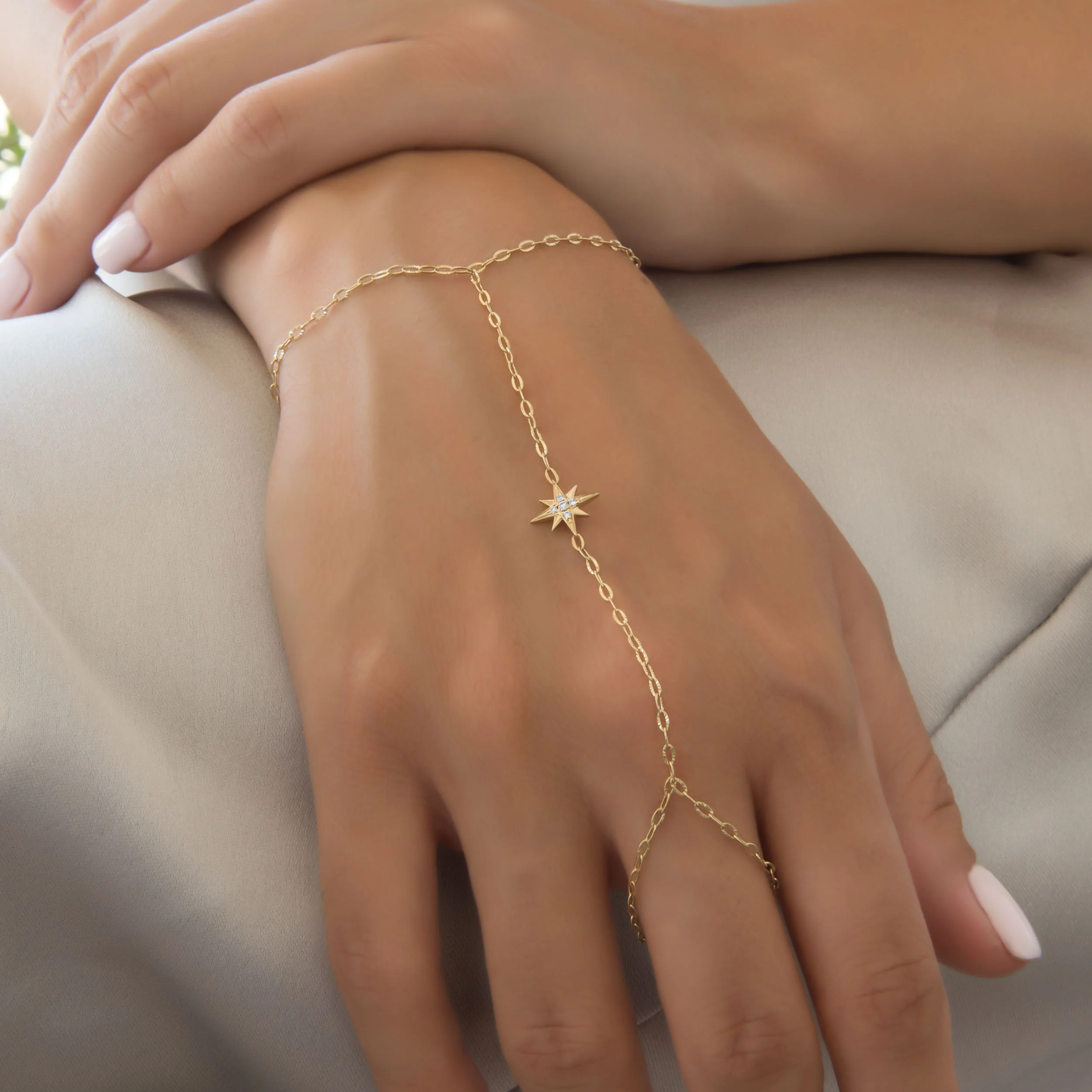 Celestial Gold Hand Chain — additional product image 2 from AntEva Crafts