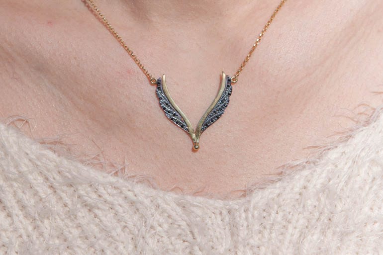 Silver Angel Wings Necklace — additional product image 4 from AntEva Crafts