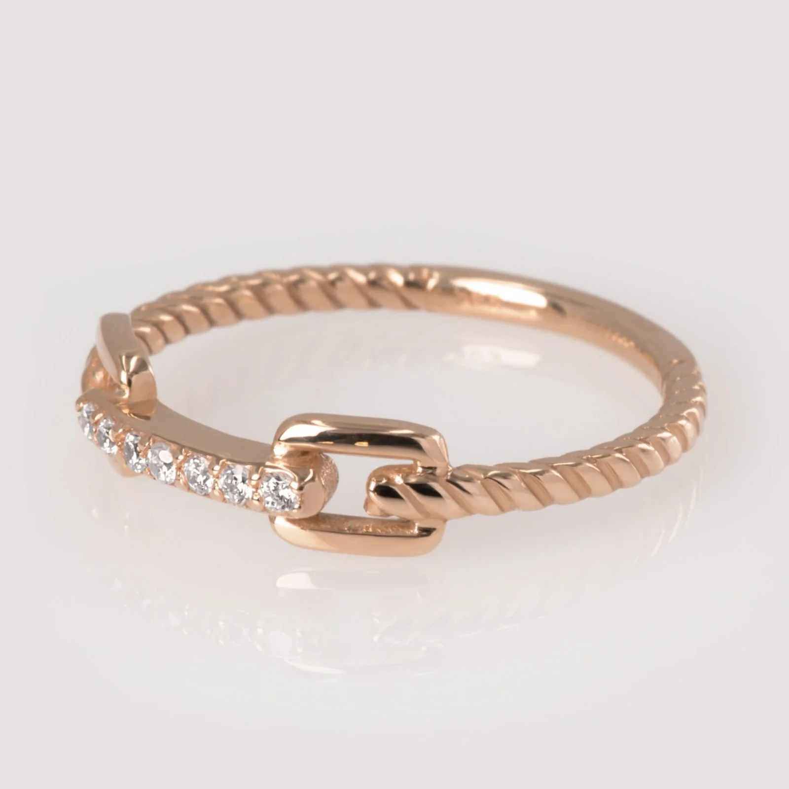 Chain Link Diamond Ring — additional product image 5 from AntEva Crafts