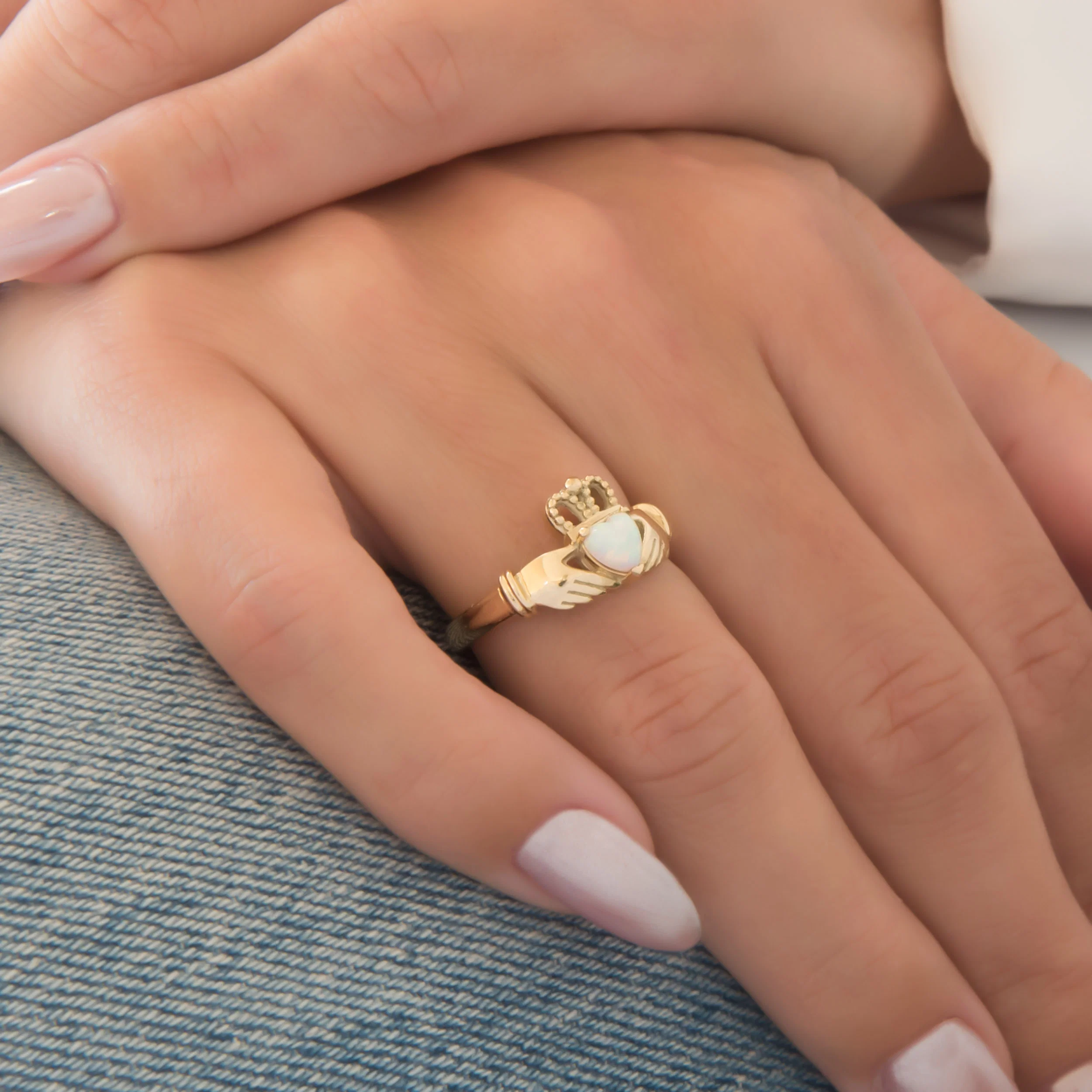 Claddagh Celtic Opal Ring — additional product image 3 from AntEva Crafts