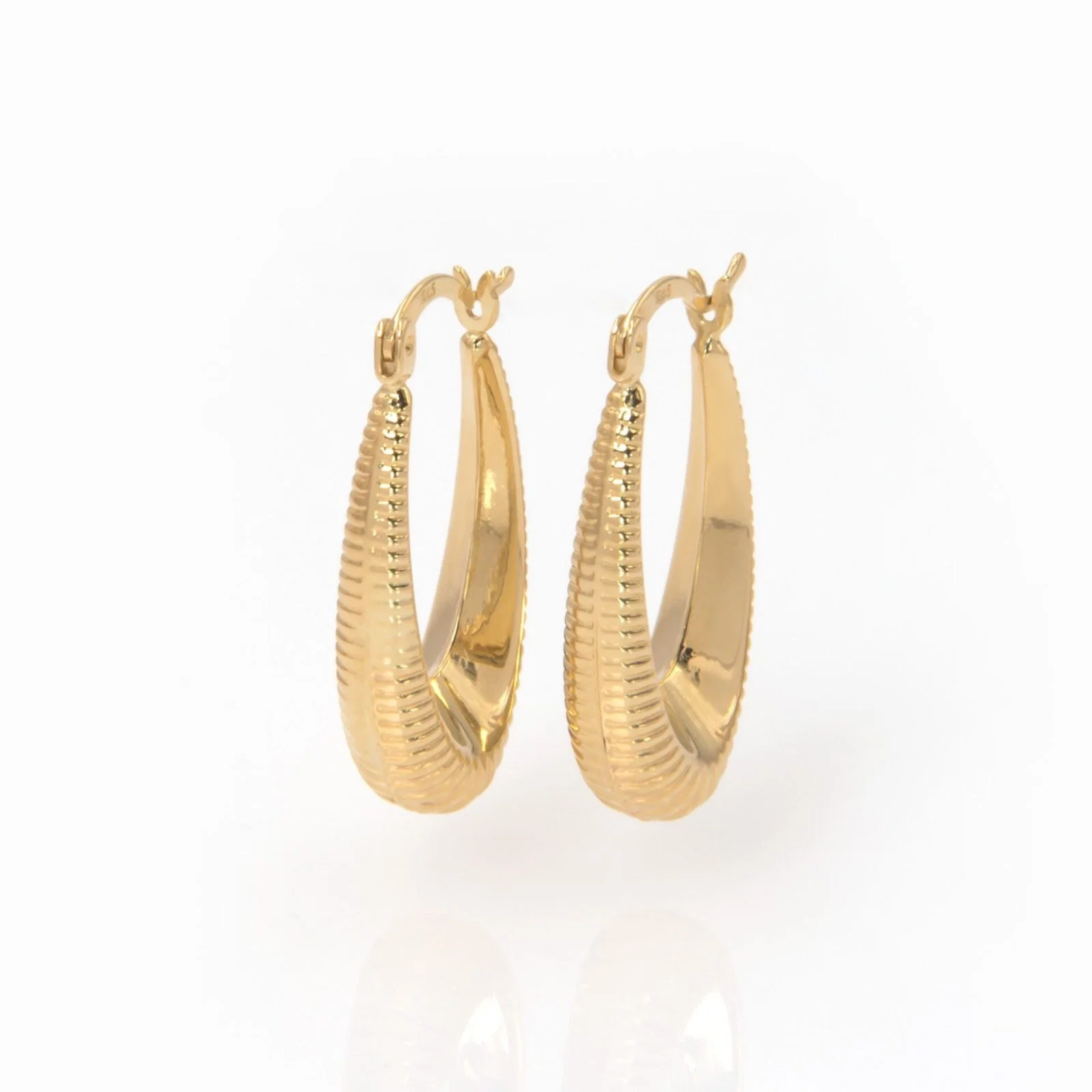 Ribbed Hoop Earrings — additional product image 3 from AntEva Crafts