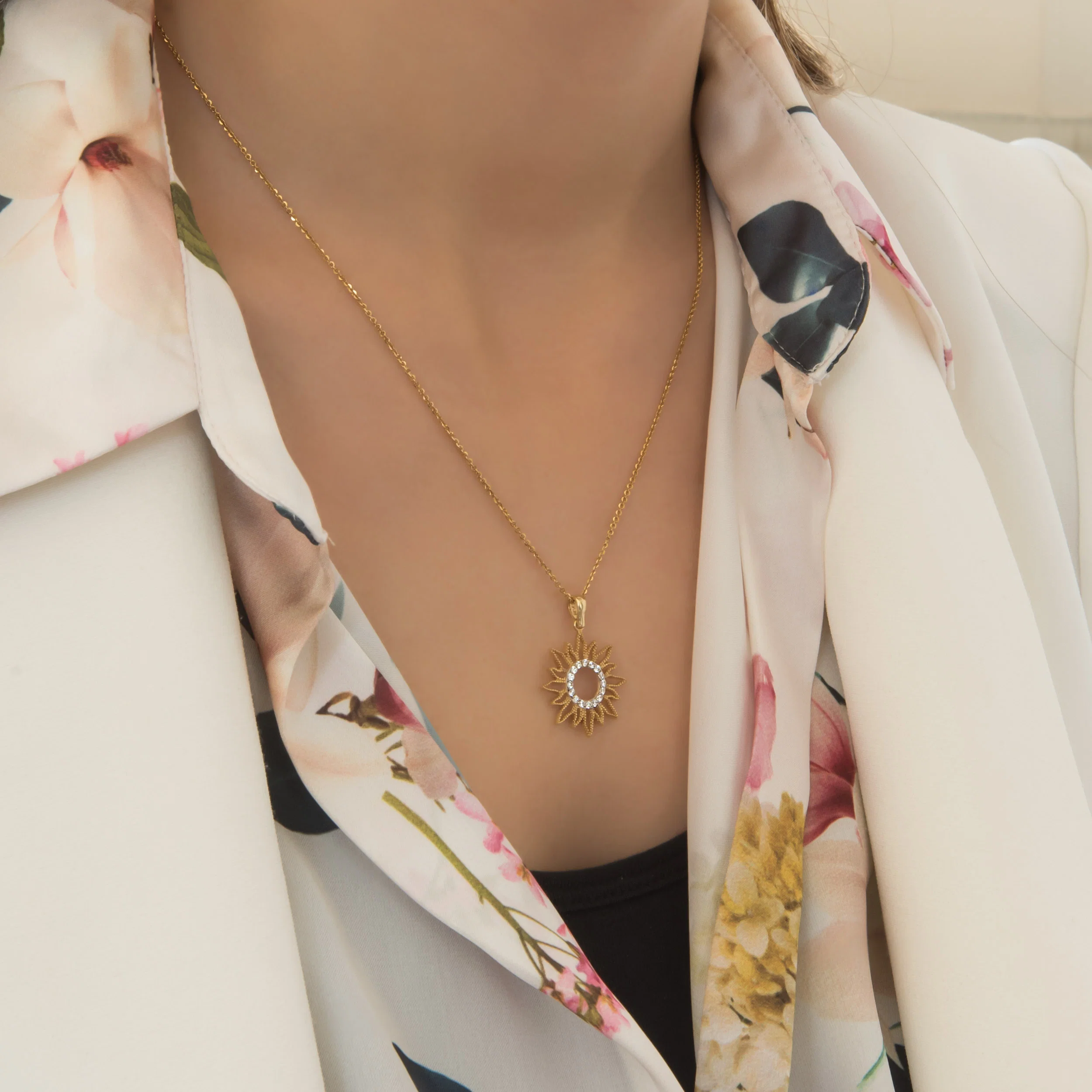 Radiant Gold Sun Pendant — additional product image 2 from AntEva Crafts