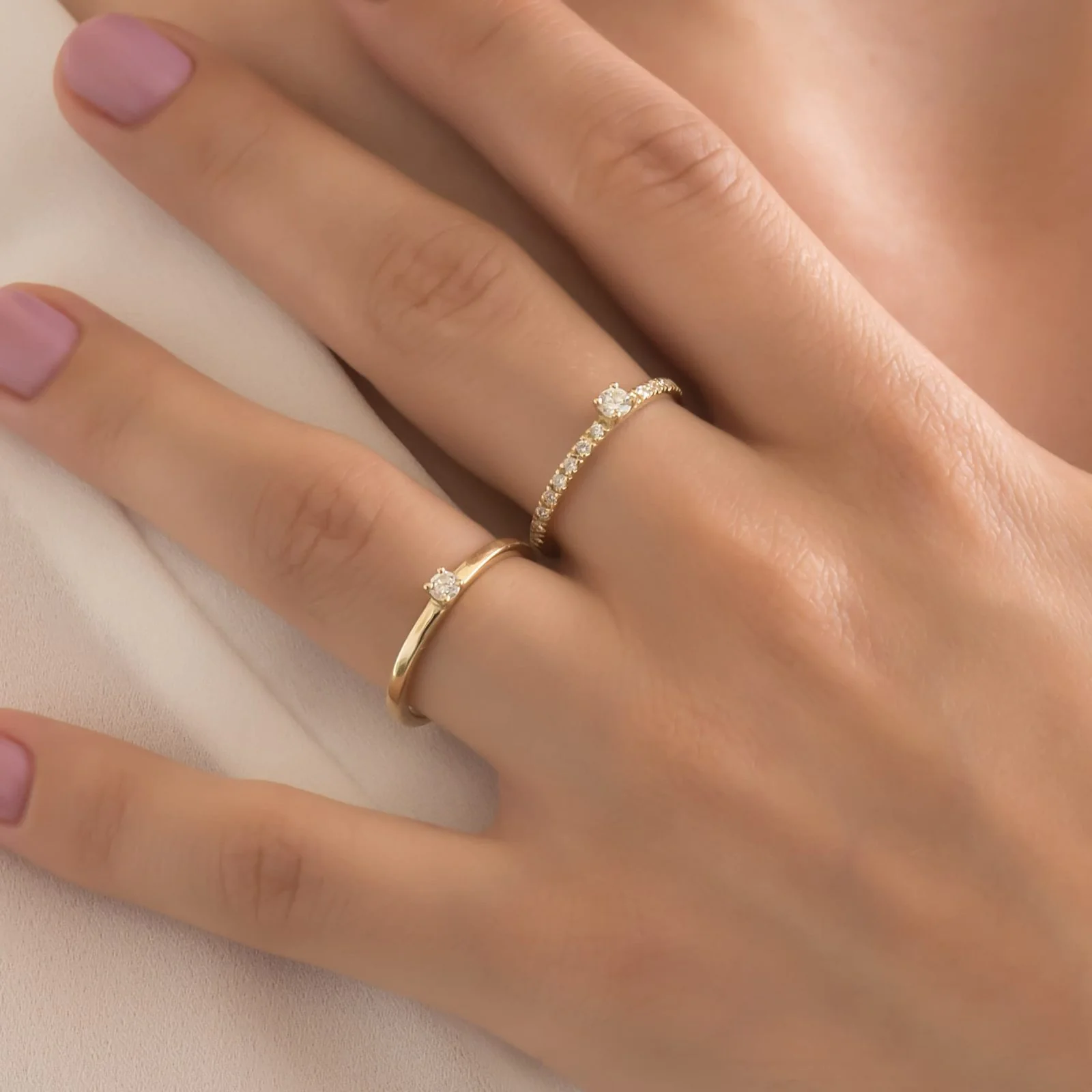 Diamond Solitaire Ring 14k — additional product image 9 from AntEva Crafts
