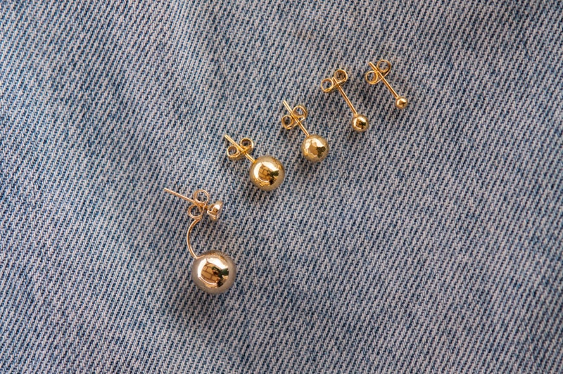 Tiny Ball Earrings — additional product image 5 from AntEva Crafts