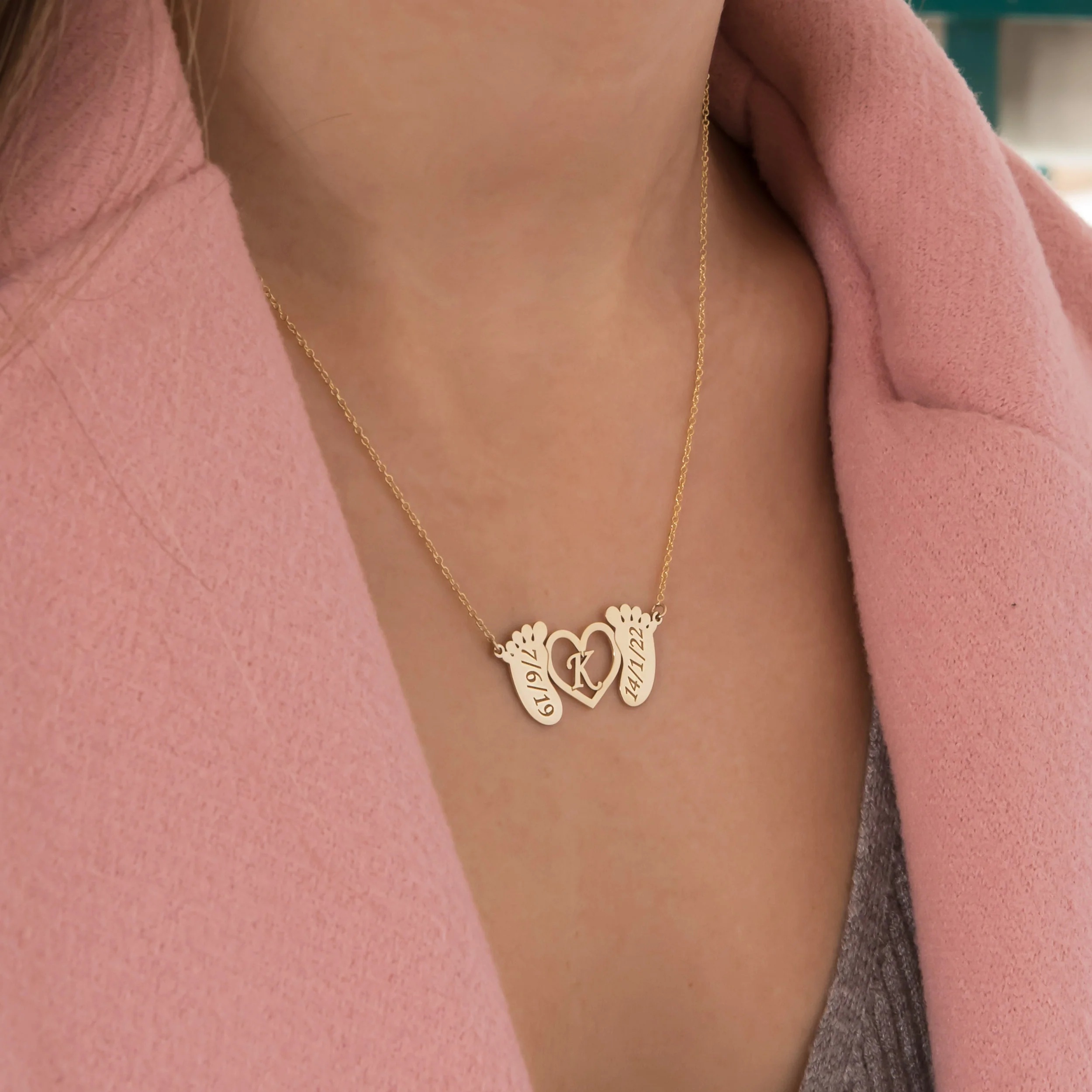Personalized Baby Footprint Necklace — additional product image 3 from AntEva Crafts