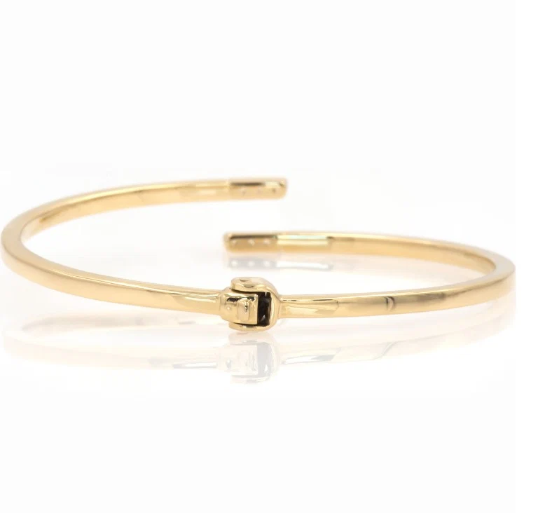 Gold Diamond Open Cuff Bracelet — additional product image 5 from AntEva Crafts