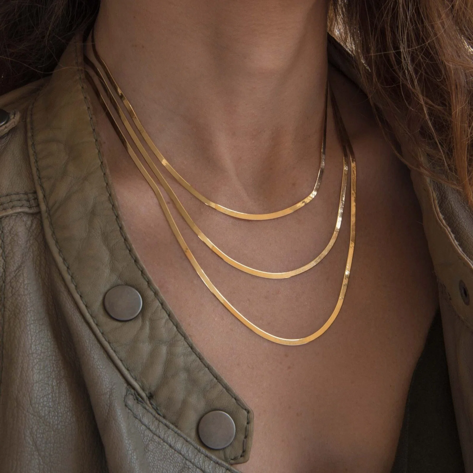 Herringbone Snake Chain 3mm — additional product image 3 from AntEva Crafts