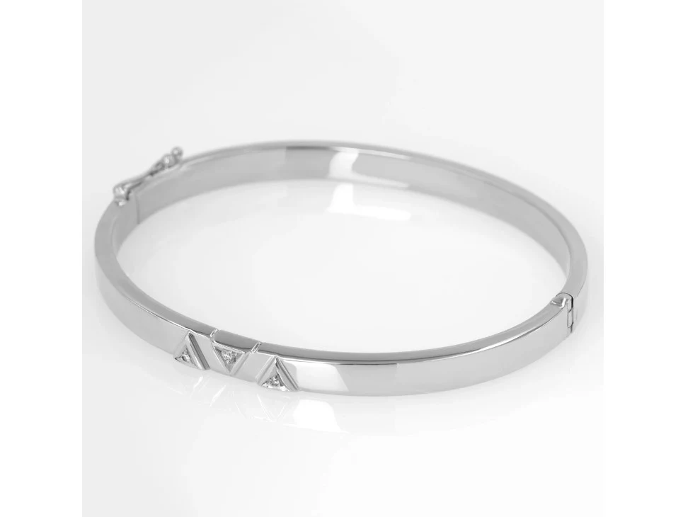 Classic Gold Hinged Diamond Bangle — additional product image 6 from AntEva Crafts