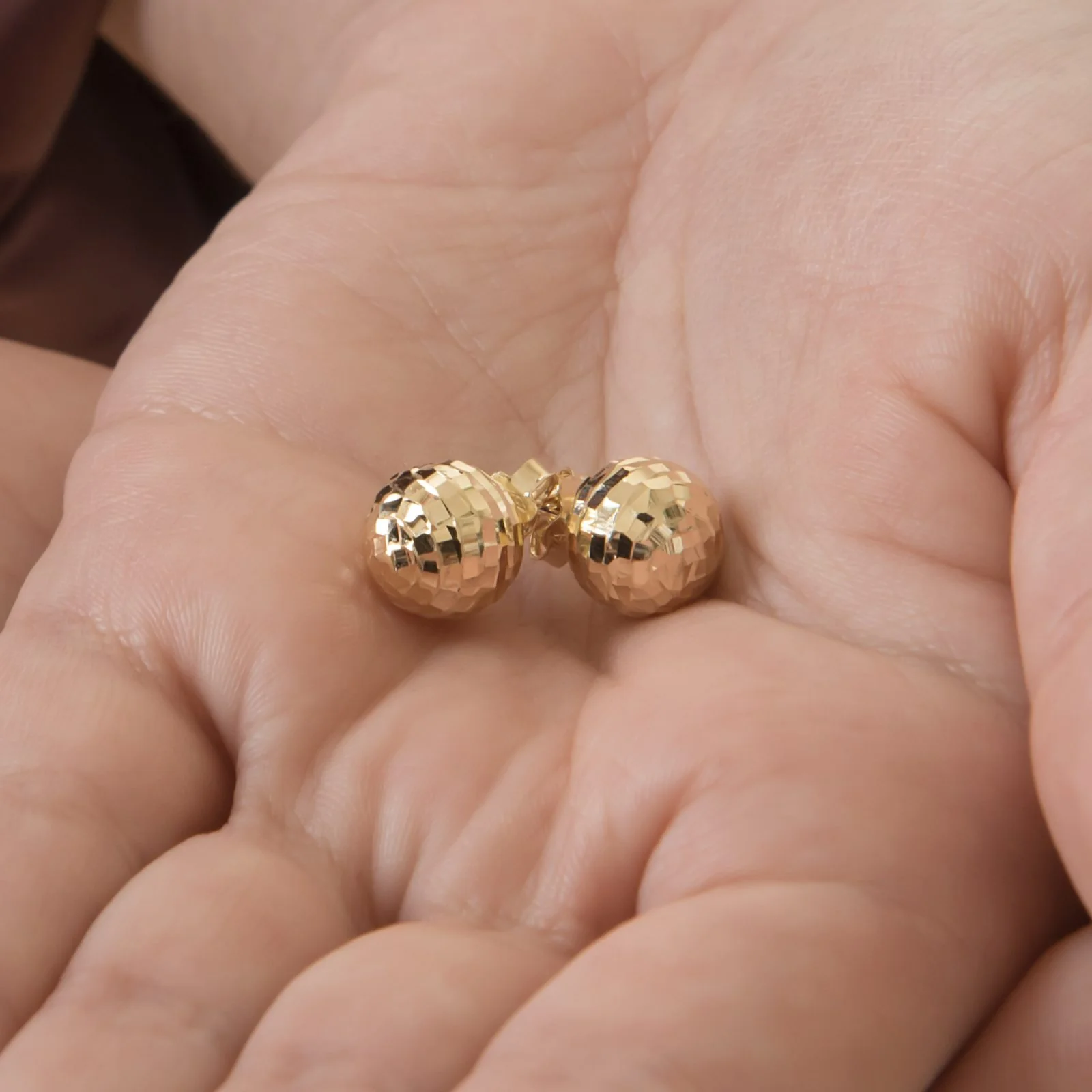 Hammered Ball Earrings Big — additional product image 4 from AntEva Crafts