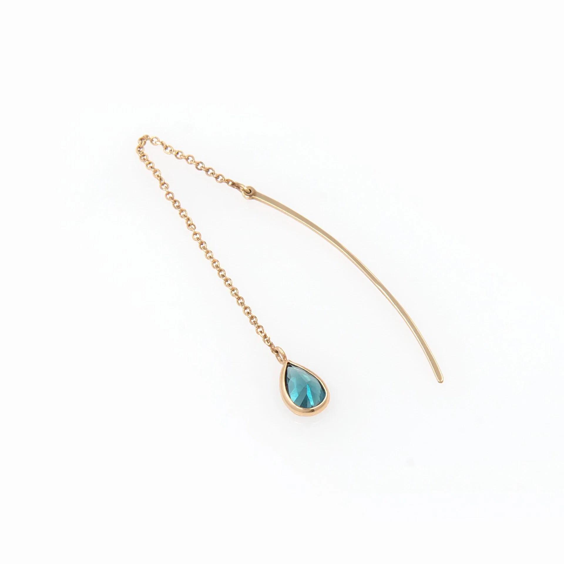 Chain Hanging Bar Earrings with Coloured CZ — additional product image 3 from AntEva Crafts