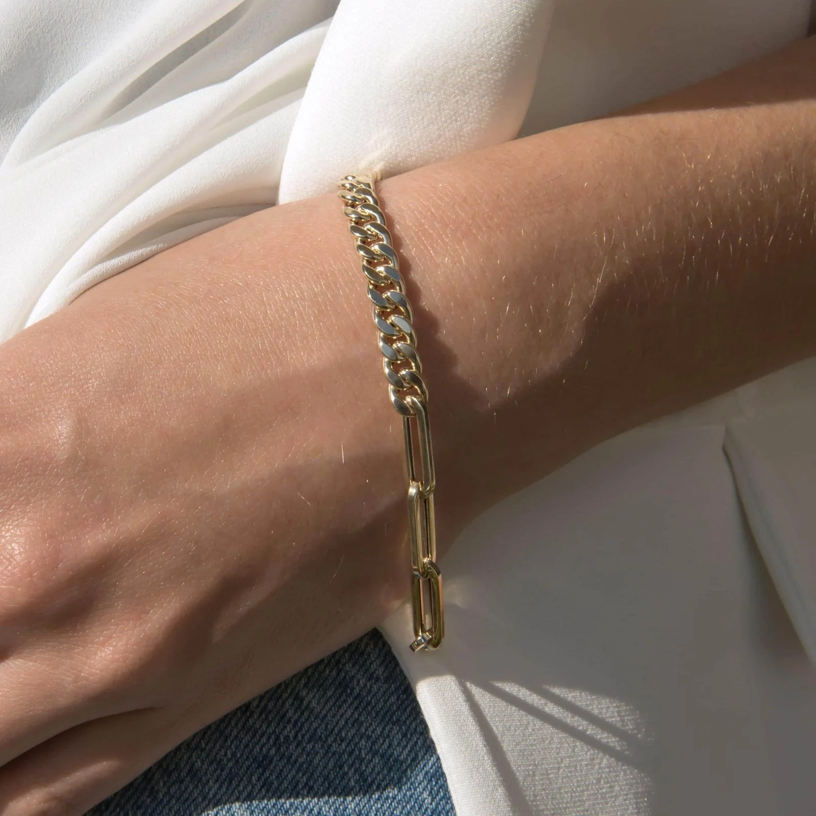Oval Link Elongated Chain Bracelet — additional product image 4 from AntEva Crafts