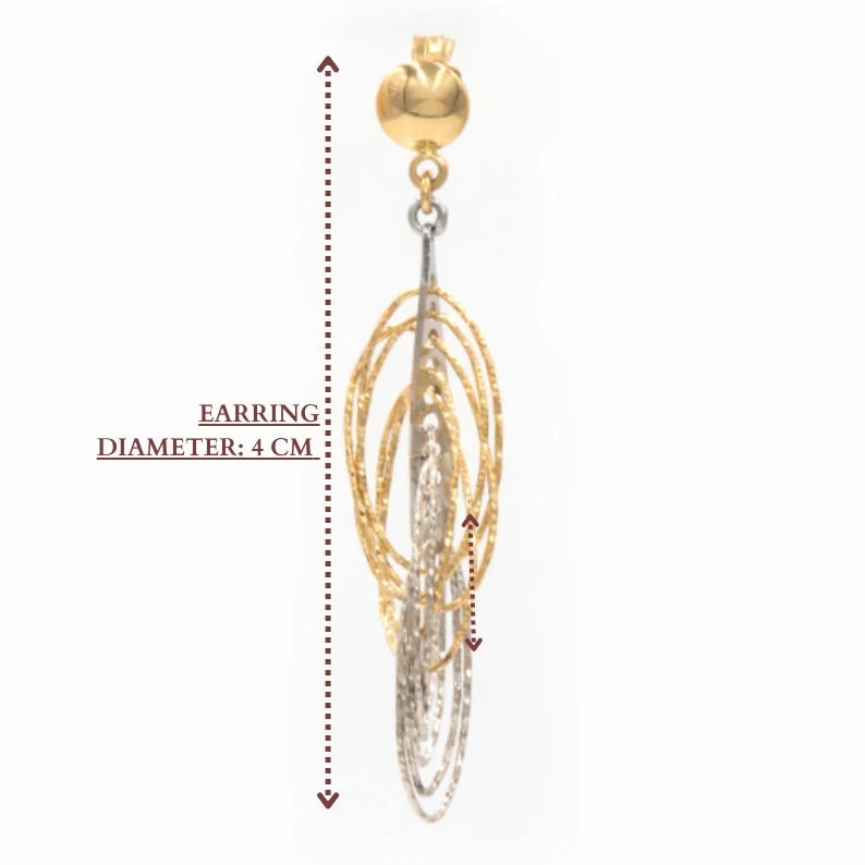 Gold Dangle Two-Tone Earrings — additional product image 6 from AntEva Crafts