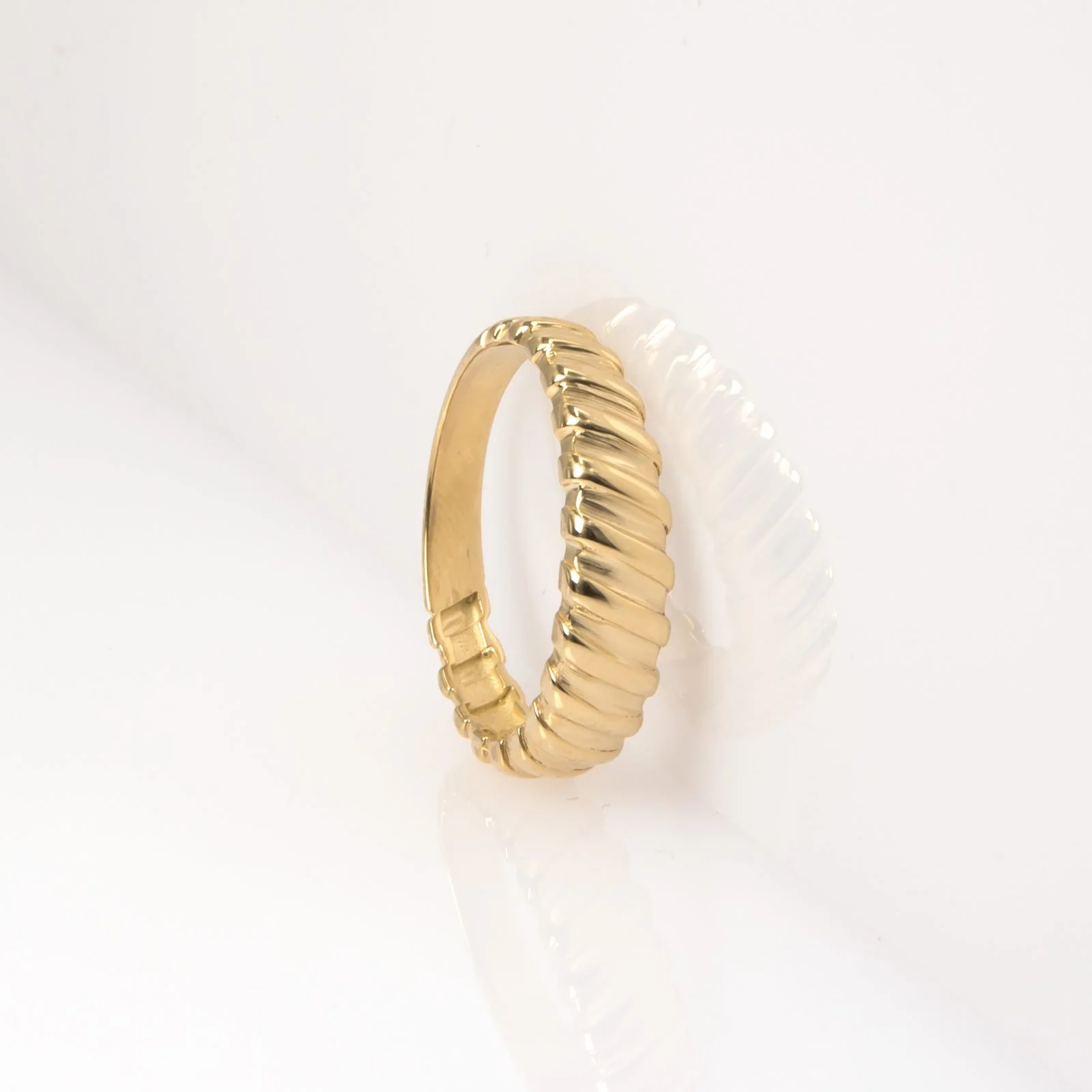 Croissant Ribbed Ring — additional product image 5 from AntEva Crafts