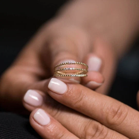 Diamond Beaded Ring 3-5-7 gems — additional product image 5 from AntEva Crafts