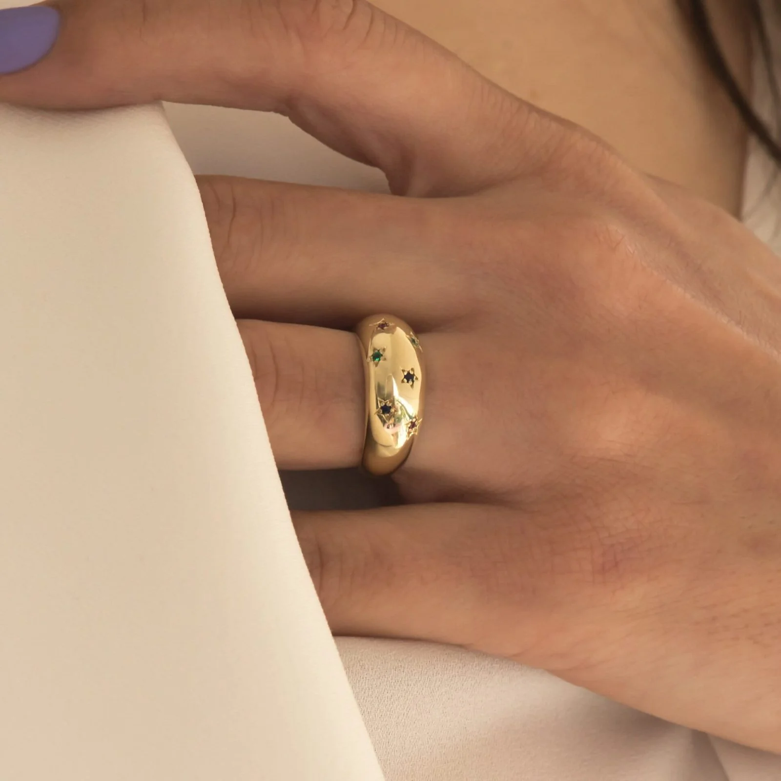 Gemstone Starburst Ring — additional product image 2 from AntEva Crafts