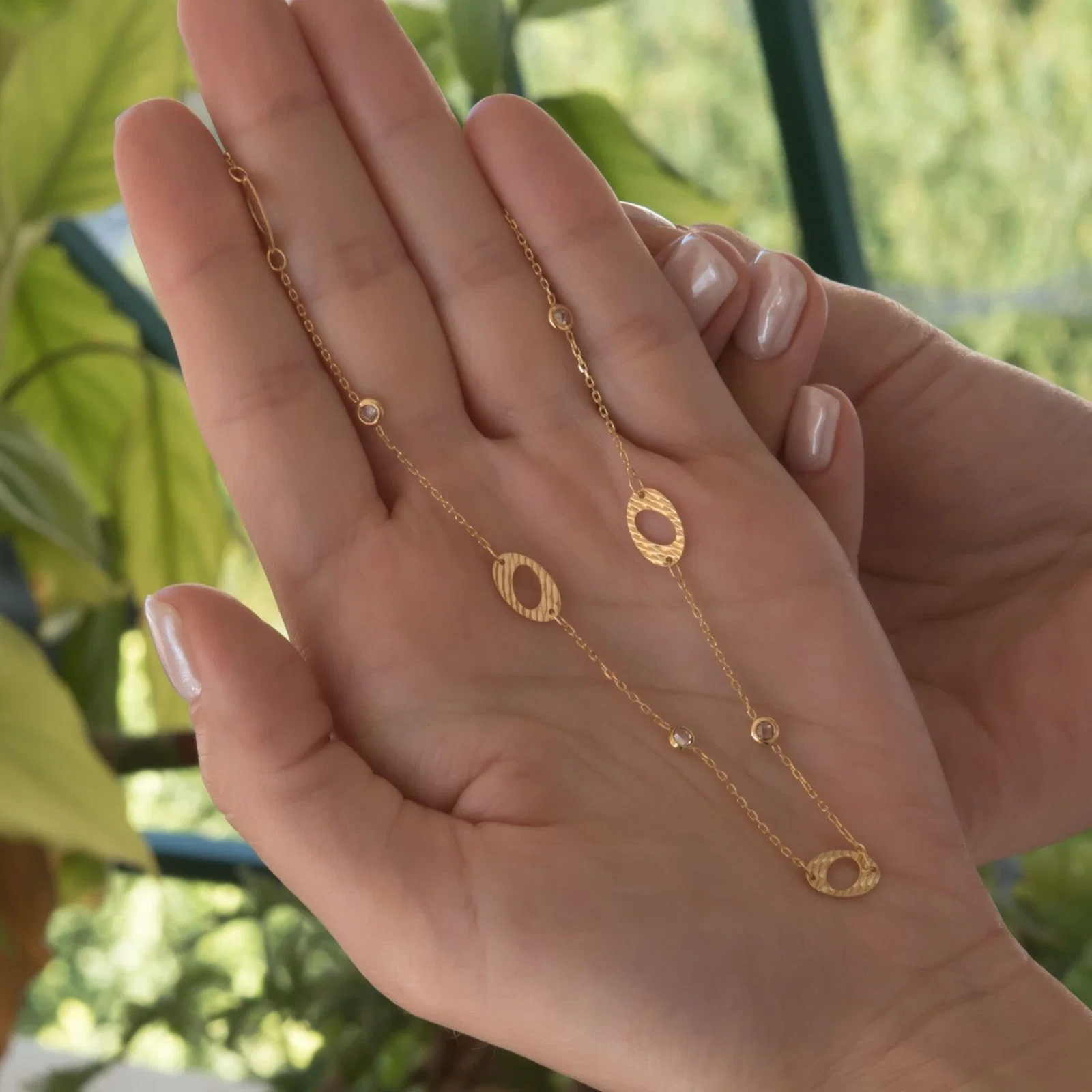 Necklace with Oval Clips and CZ — additional product image 5 from AntEva Crafts