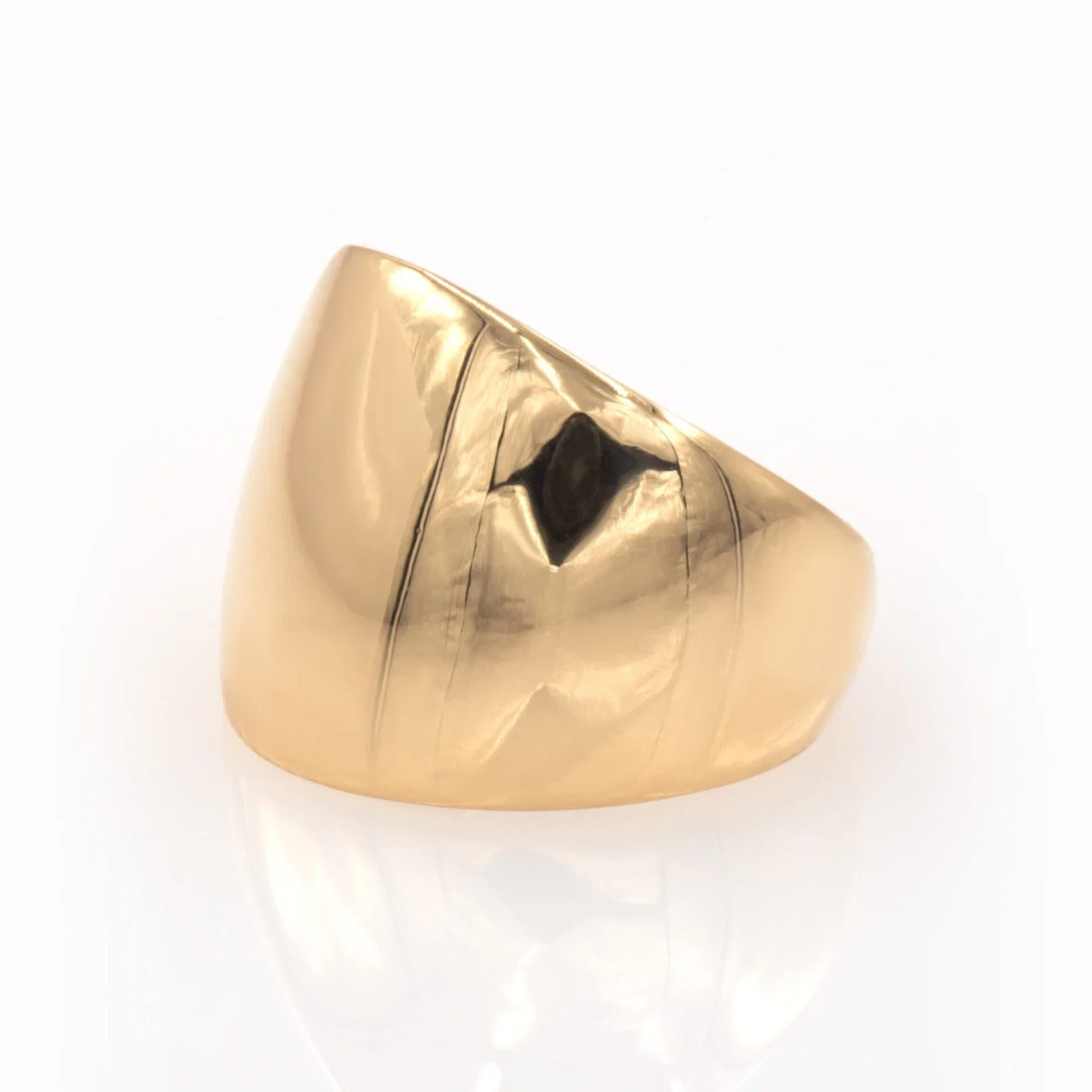 Wide Dome 14k Gold Vermeil Ring — additional product image 3 from AntEva Crafts