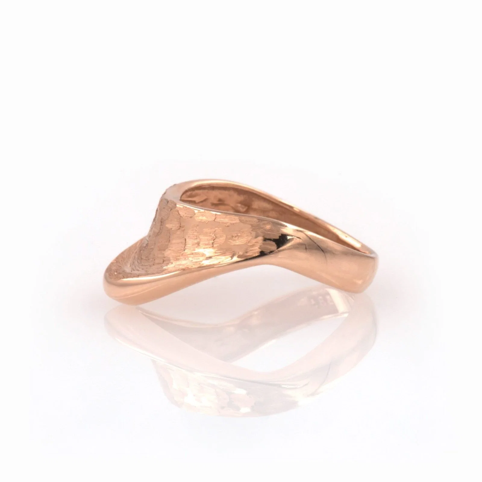 Signet Hammered 14k Gold Vermeil Ring — additional product image 4 from AntEva Crafts