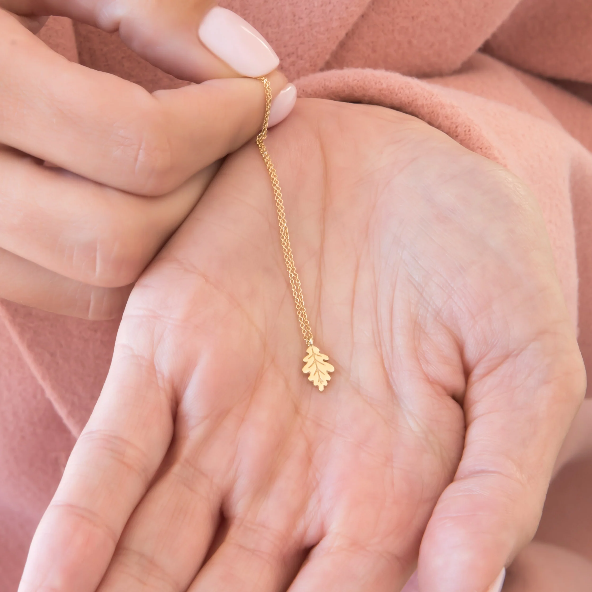 Dainty Gold Leaf Necklace — additional product image 3 from AntEva Crafts