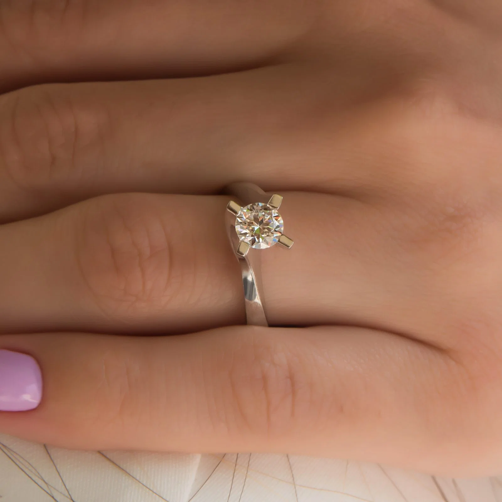 Solitaire Moissanite Ring — additional product image 8 from AntEva Crafts