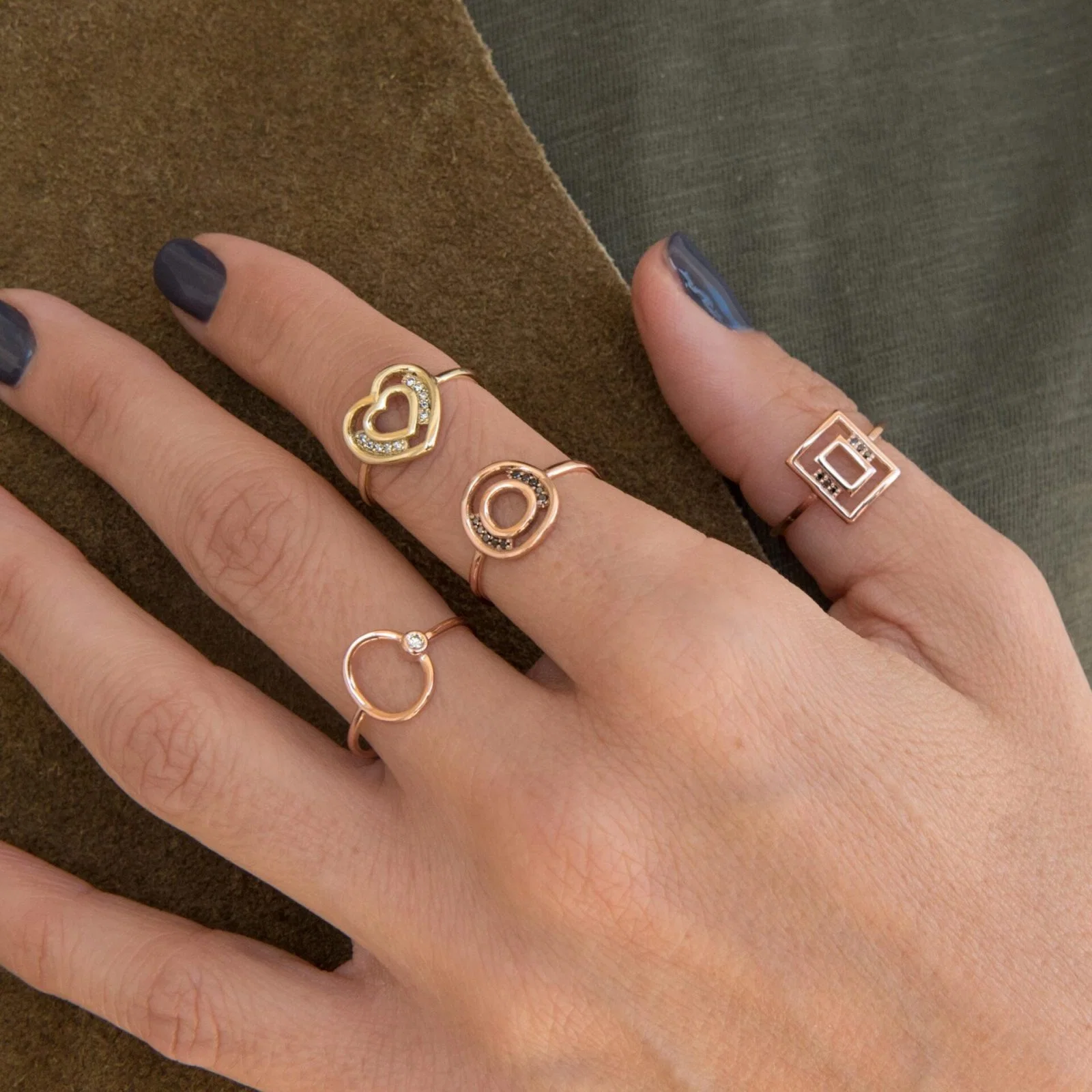 Diamond Double Circle Ring — additional product image 5 from AntEva Crafts