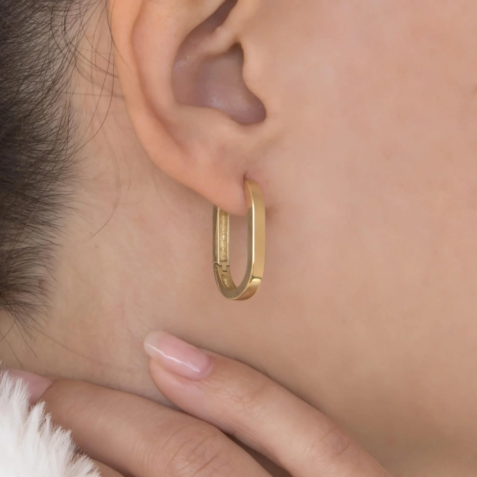 Paperclip Hoop Earrings Big — additional product image 2 from AntEva Crafts