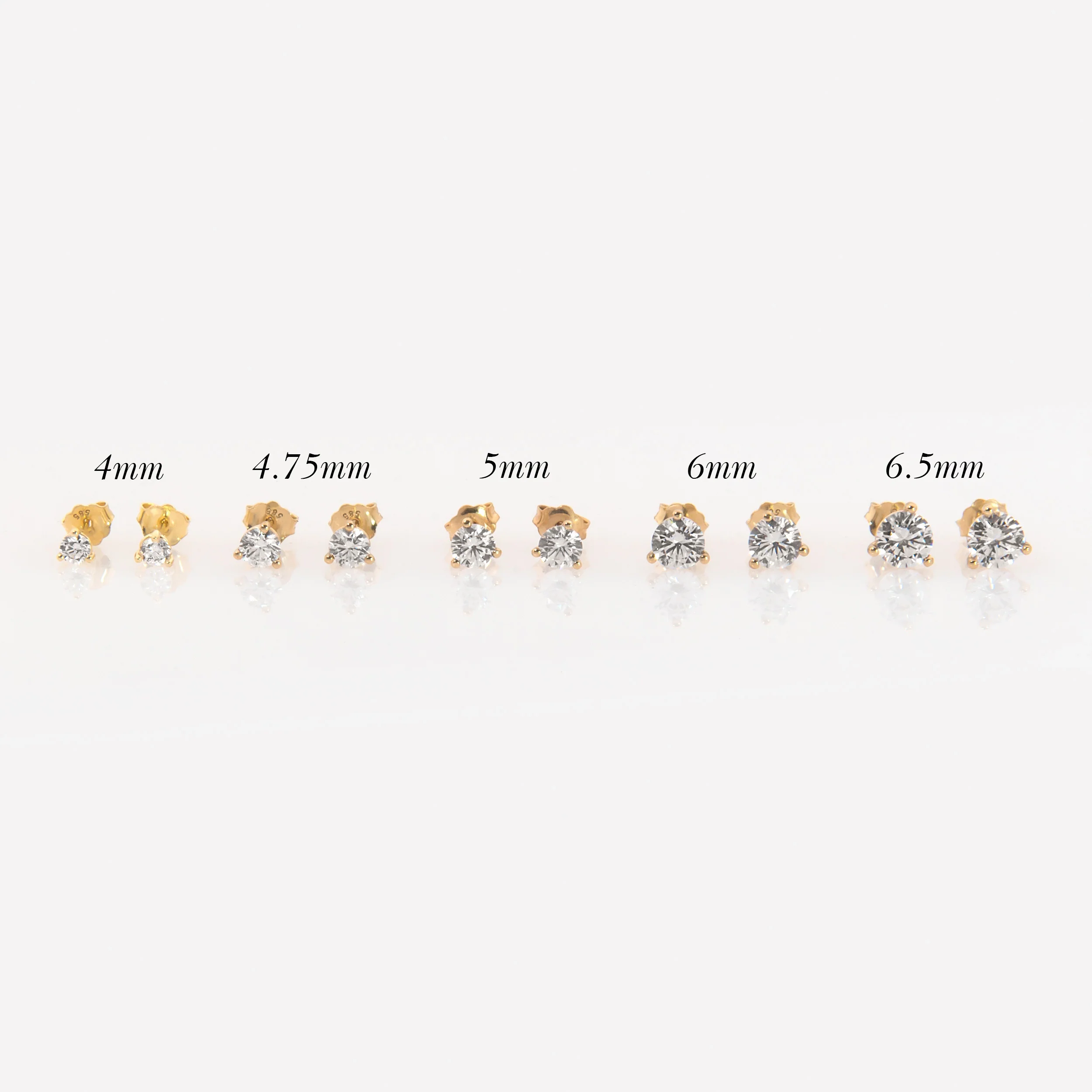 14K Solid Gold Round Stud Earrings – Lab-Grown Diamond or CZ Studs — additional product image 12 from AntEva Crafts