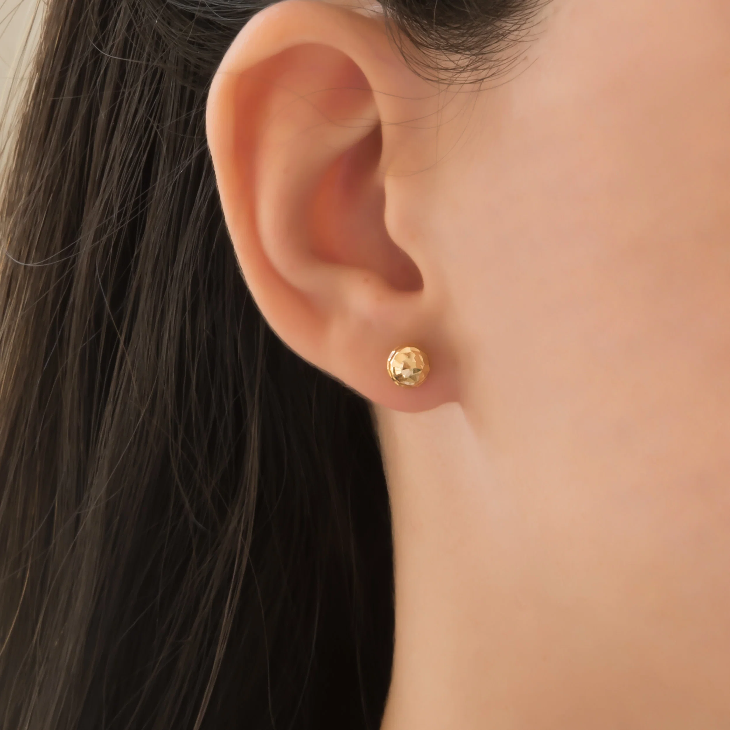 Hammered Ball Earrings — additional product image 4 from AntEva Crafts