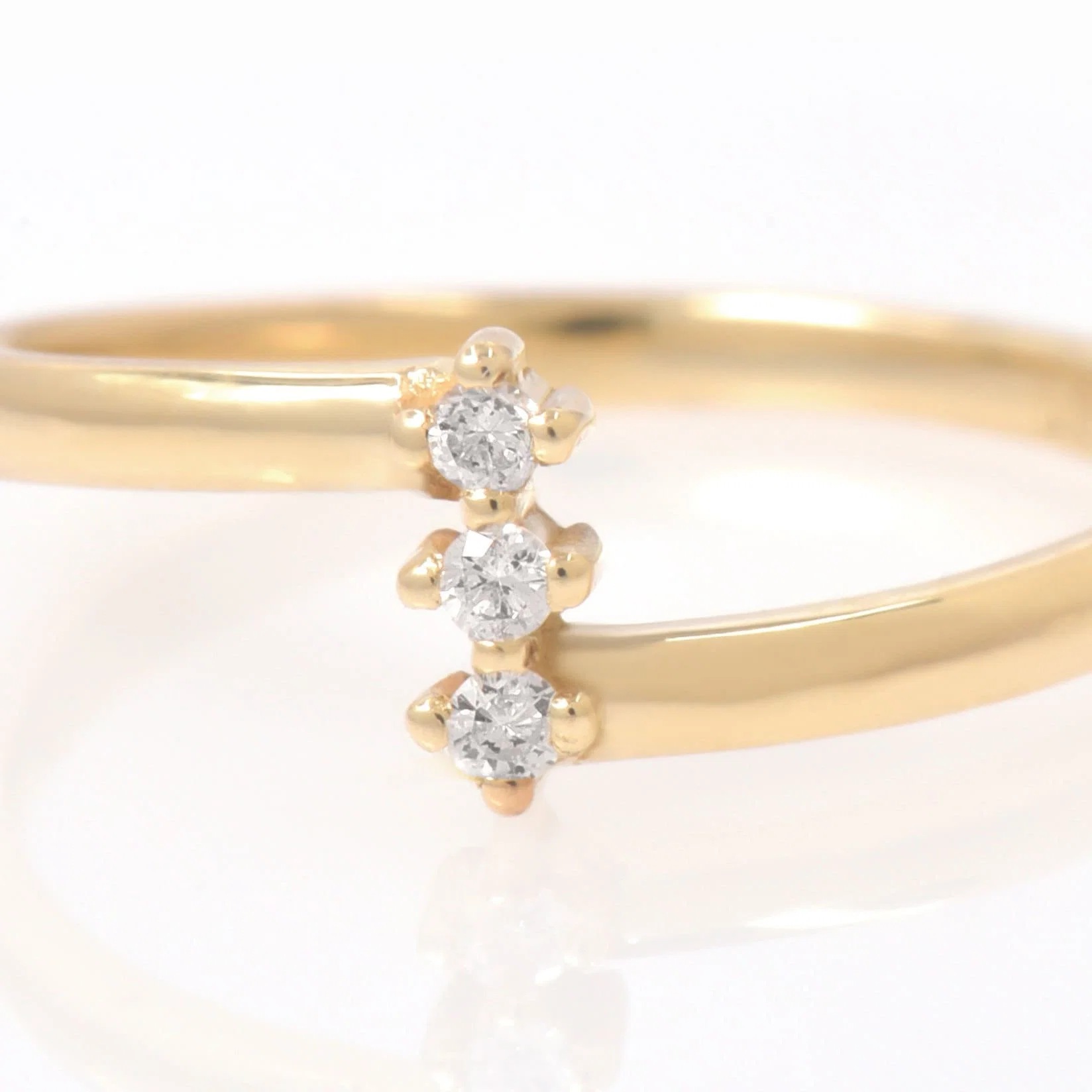 Triple Diamond Bypass Ring — additional product image 3 from AntEva Crafts