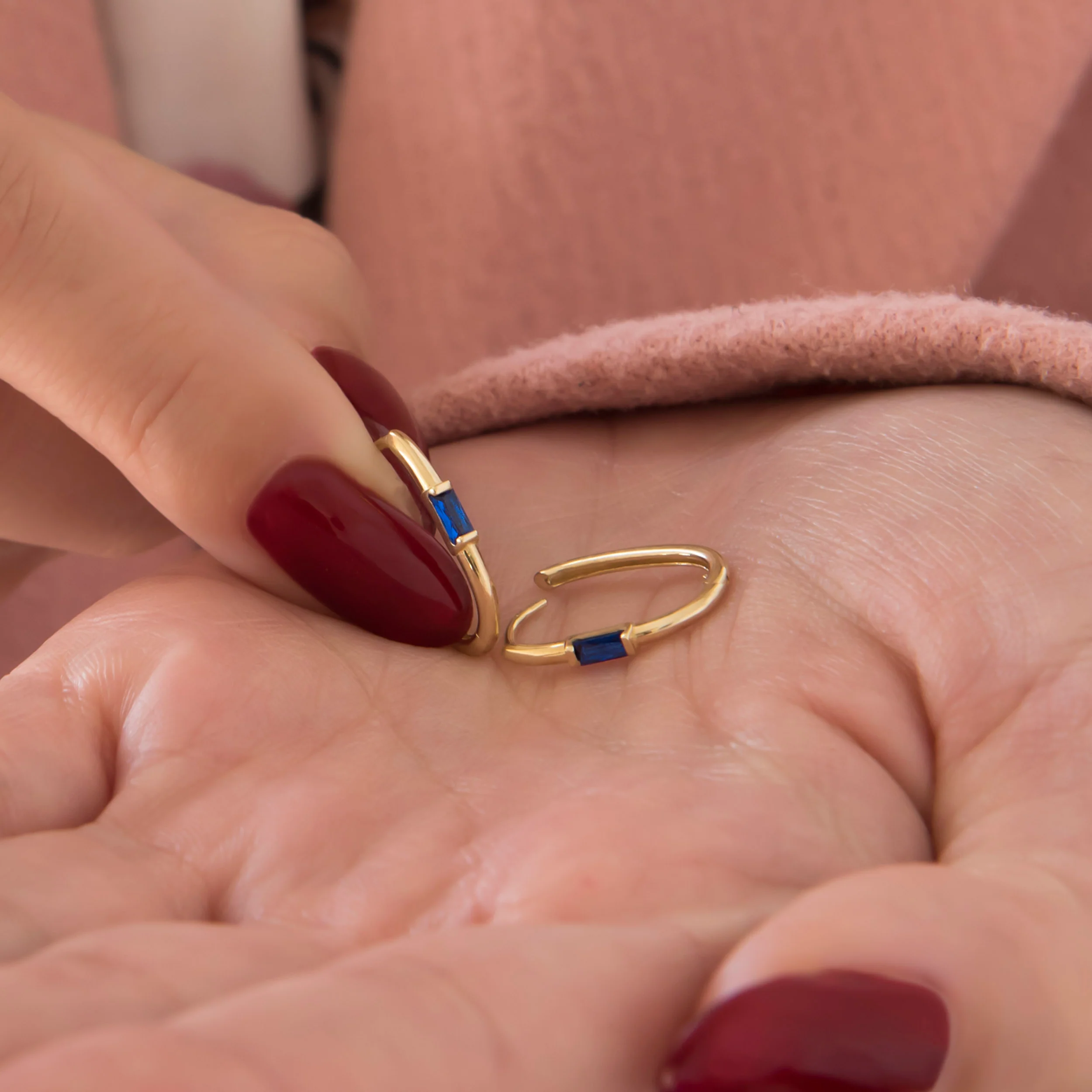 Baguette Paperclip Earrings — additional product image 3 from AntEva Crafts
