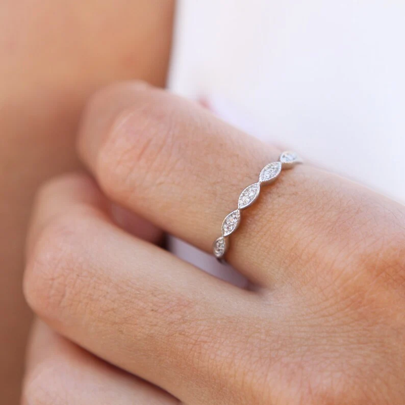 Milgrain Diamond Ring — additional product image 7 from AntEva Crafts