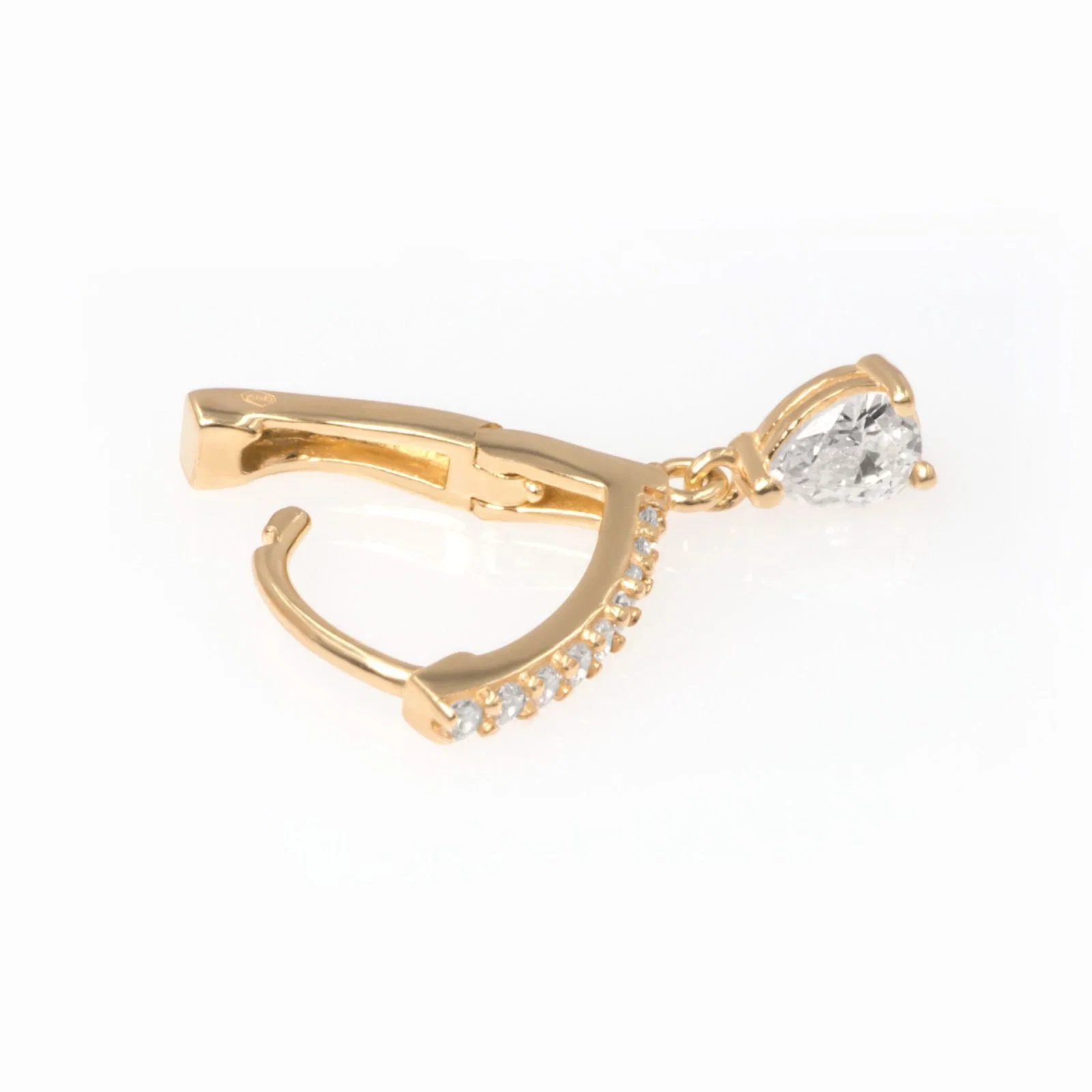 Pear Dangling Huggie Earrings — additional product image 6 from AntEva Crafts