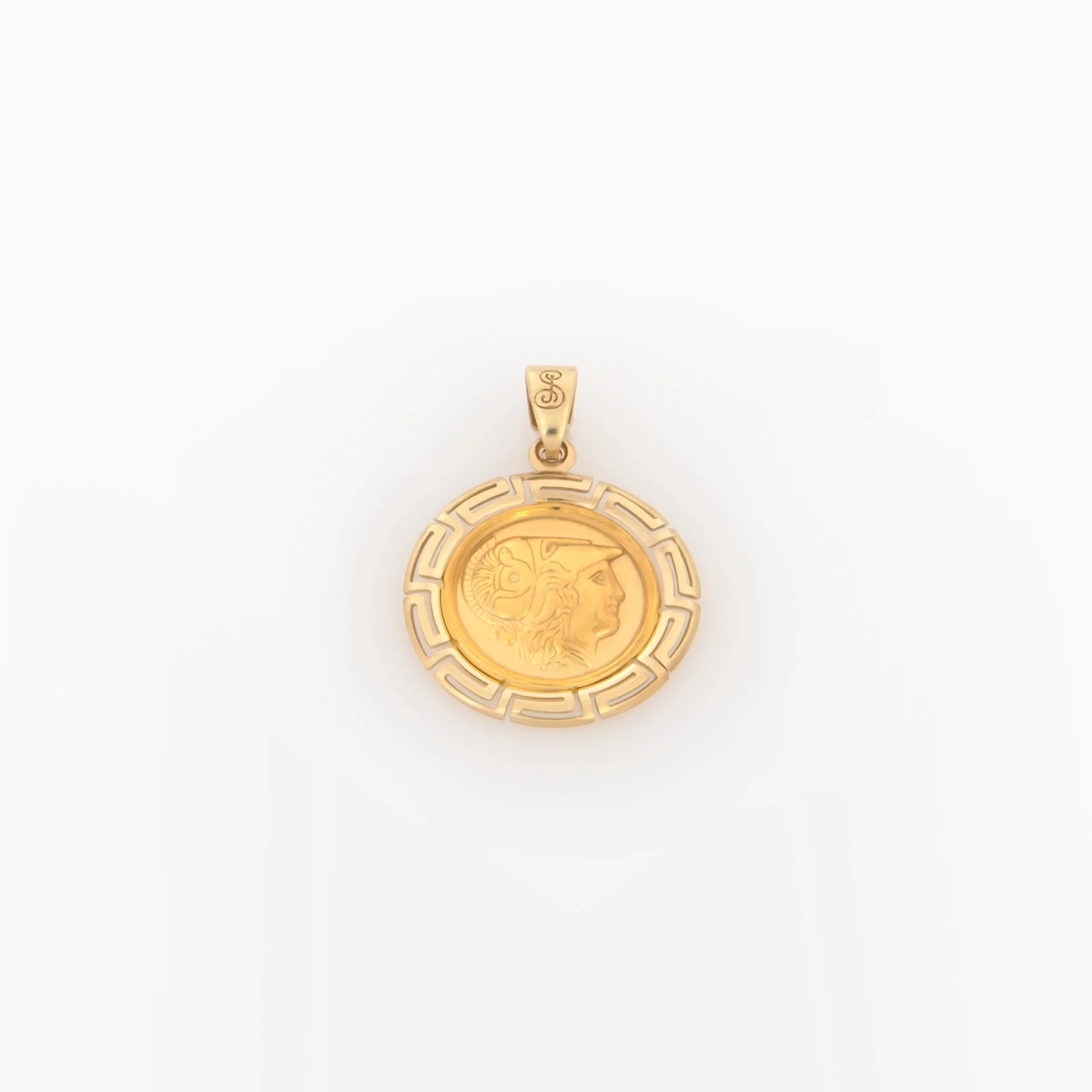 Round Athena Meander Pendant