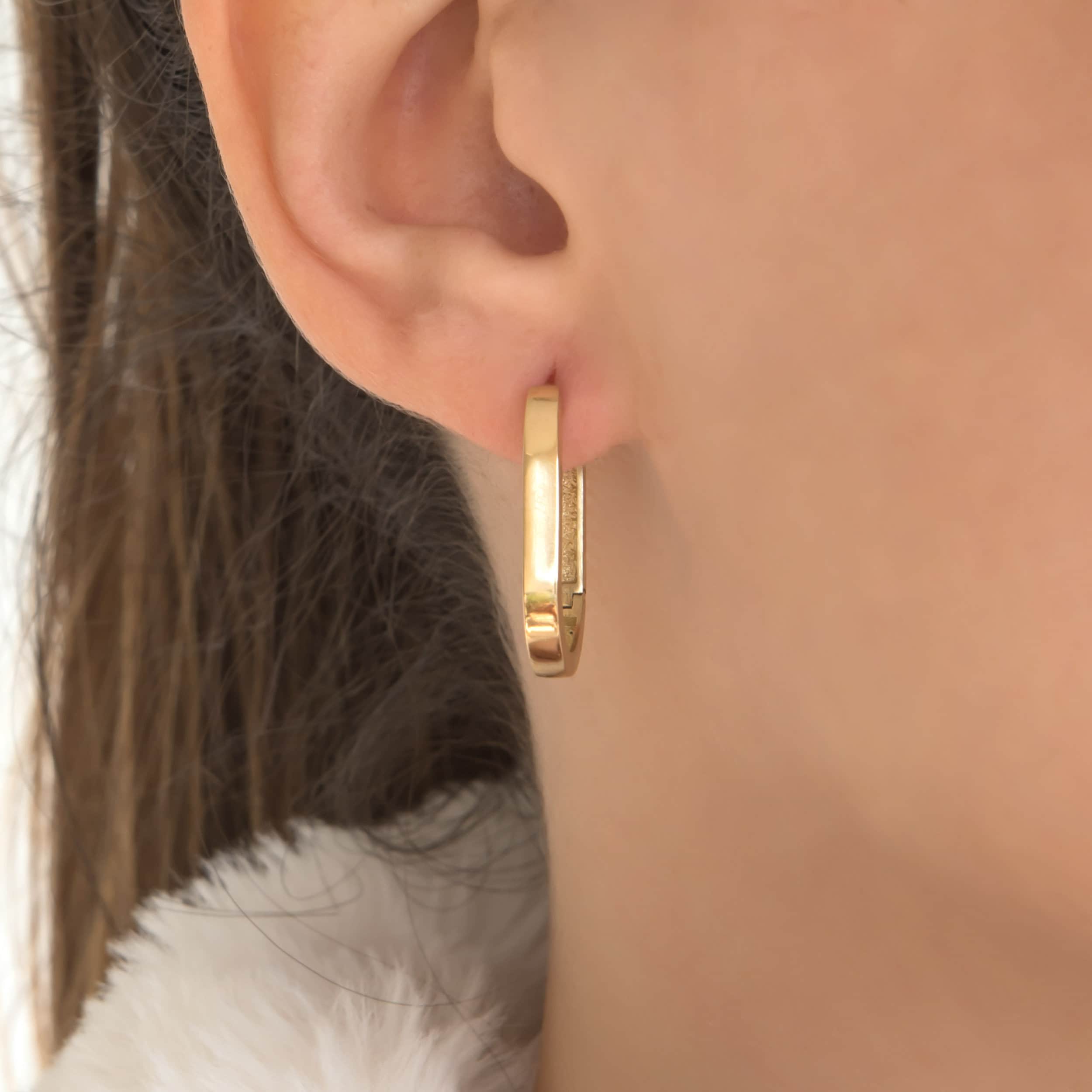 Paperclip Hoop Earrings Big — additional product image 4 from AntEva Crafts