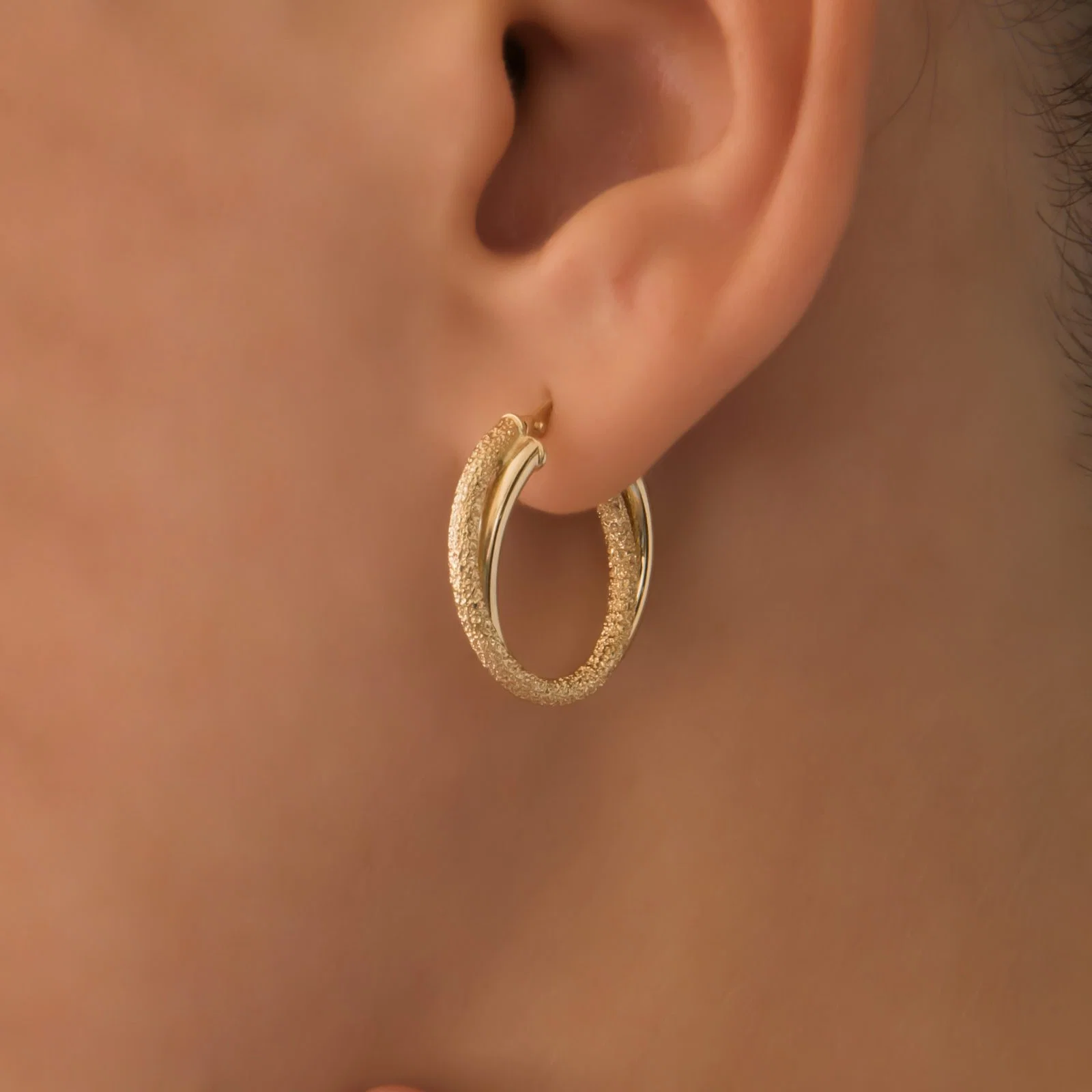 Diamond Cut Hoops Earrings — additional product image 2 from AntEva Crafts