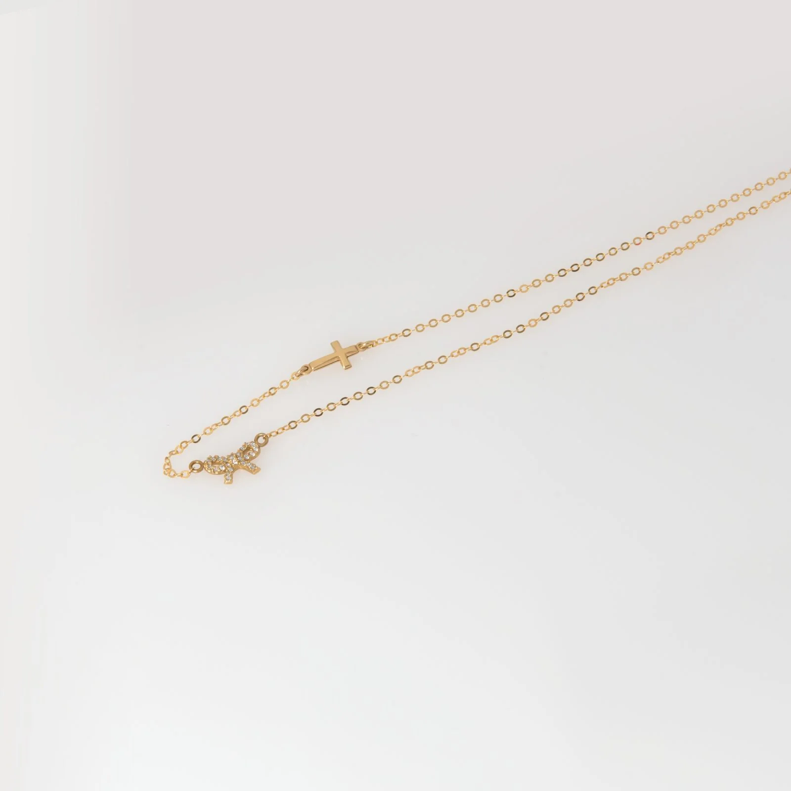Gold Cross Bow Necklace — additional product image 2 from AntEva Crafts