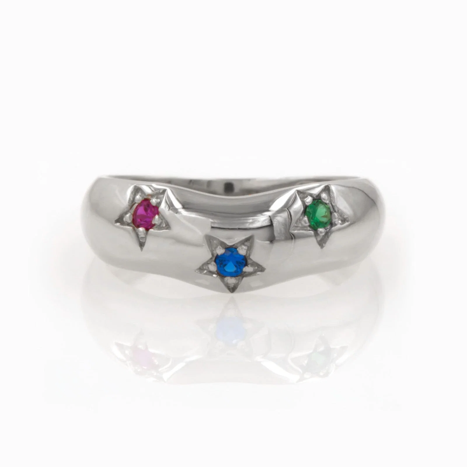 North Star Birthstone Ring with 3 Gems — additional product image 3 from AntEva Crafts
