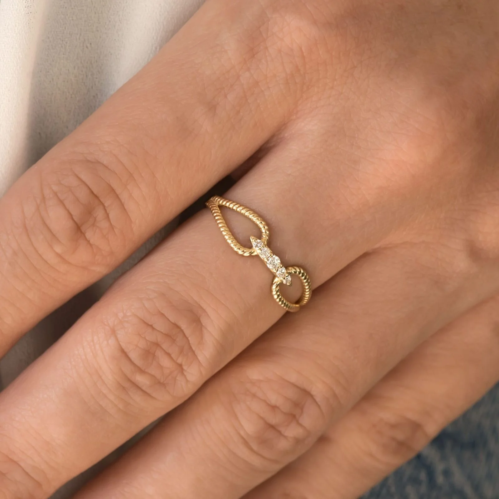 Diamond Rope Ring — additional product image 4 from AntEva Crafts