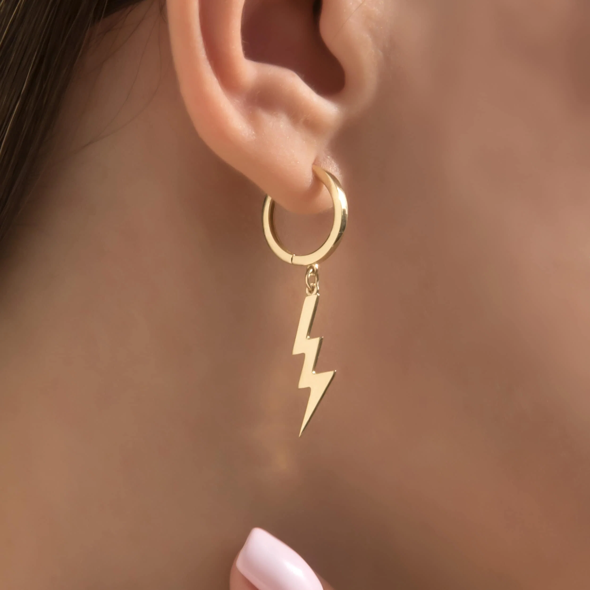 Hanging Thunder Flash Hoop Earrings — additional product image 5 from AntEva Crafts