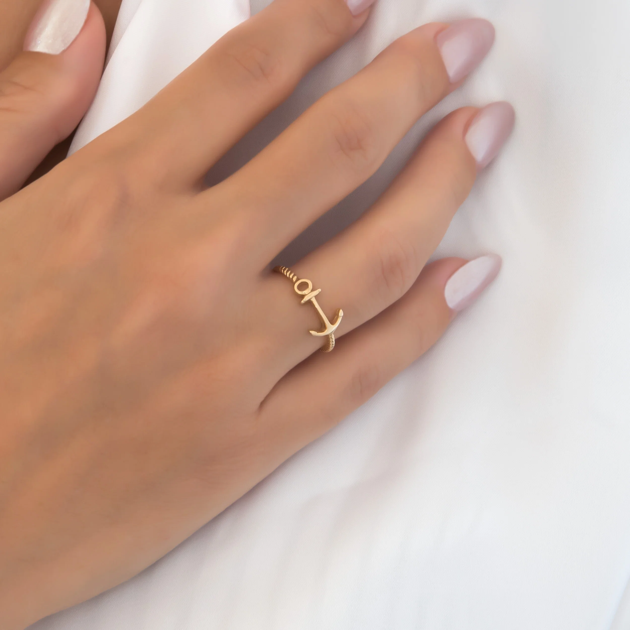 Textured Band Anchor Ring — additional product image 2 from AntEva Crafts
