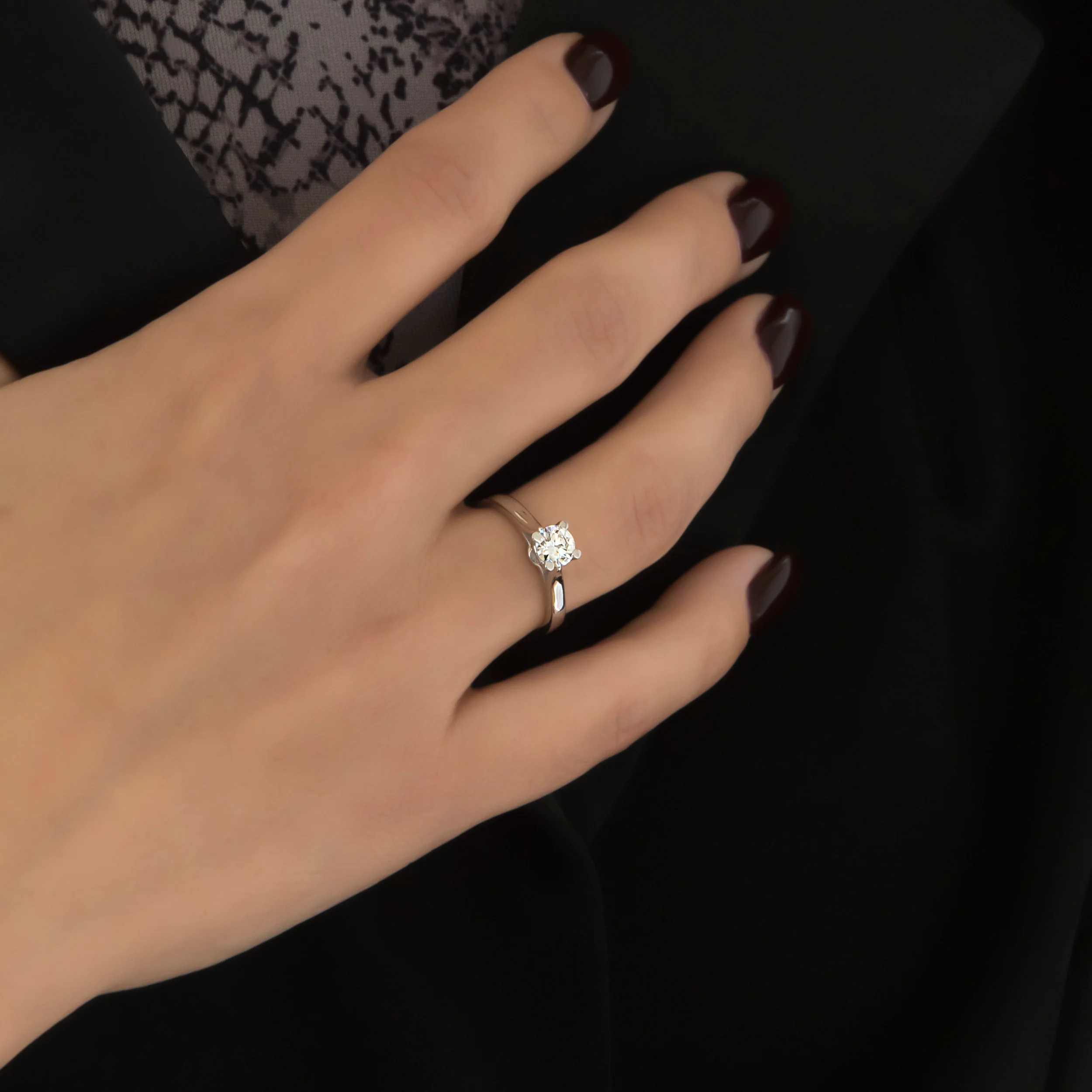 White Gold Solitaire Lab Grown Diamond Ring — additional product image 2 from AntEva Crafts