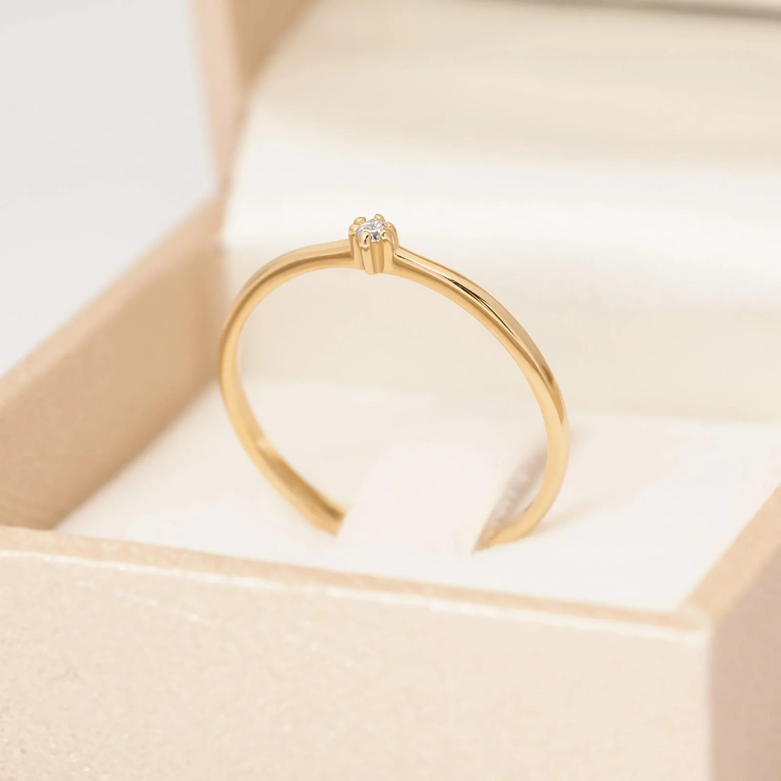 Thin One Stone Ring — additional product image 7 from AntEva Crafts