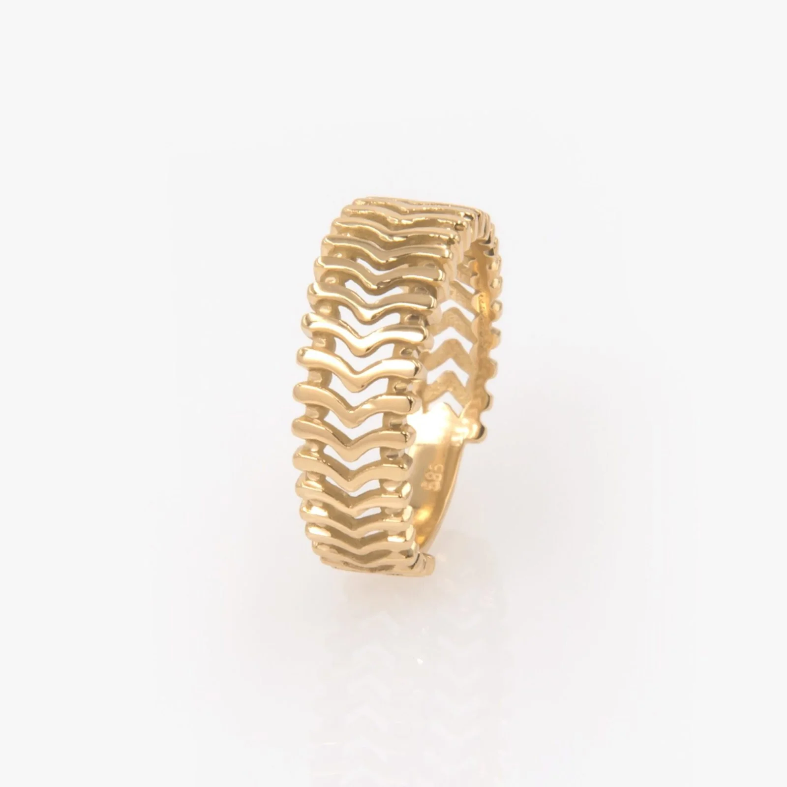 Herringbone Chevron Wide Ring — additional product image 3 from AntEva Crafts