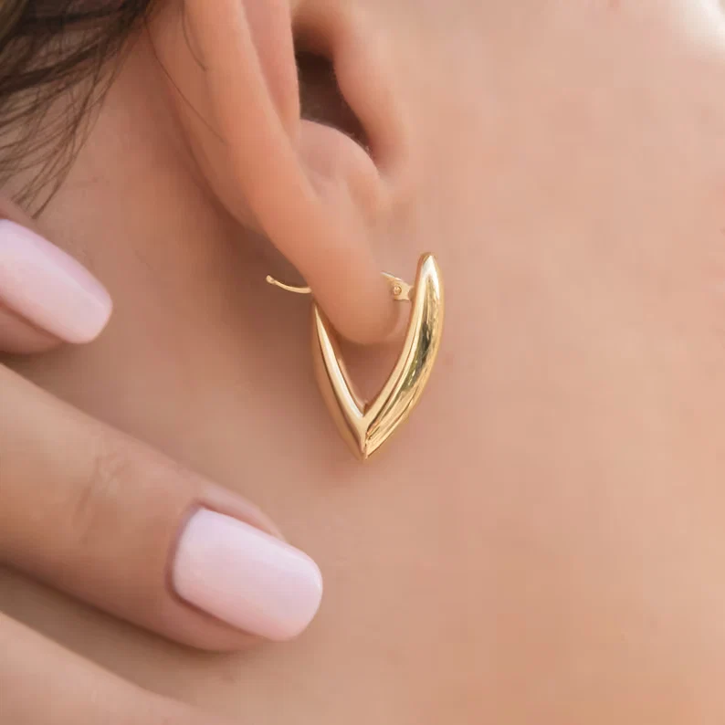 Triangle Hoop Earrings — additional product image 2 from AntEva Crafts