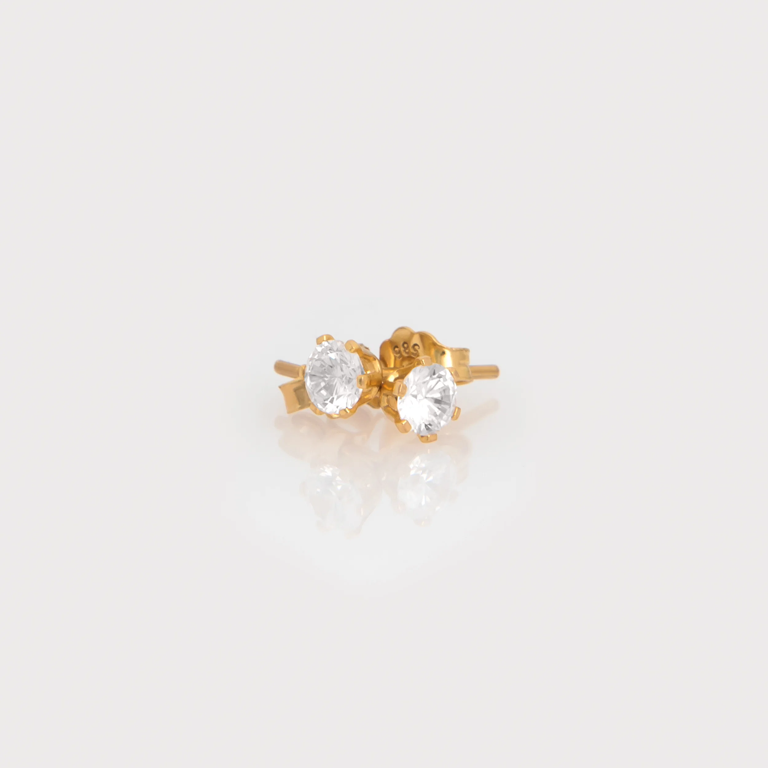 Solitaire CZ Stud Earrings — additional product image 3 from AntEva Crafts