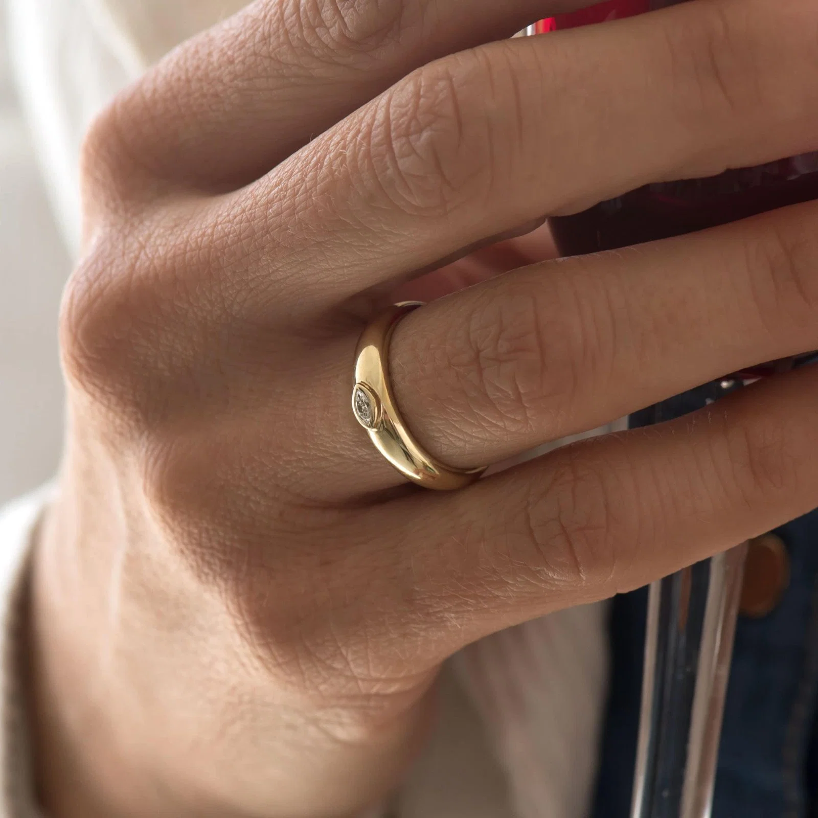 Dome Marquise Diamond Ring — additional product image 2 from AntEva Crafts