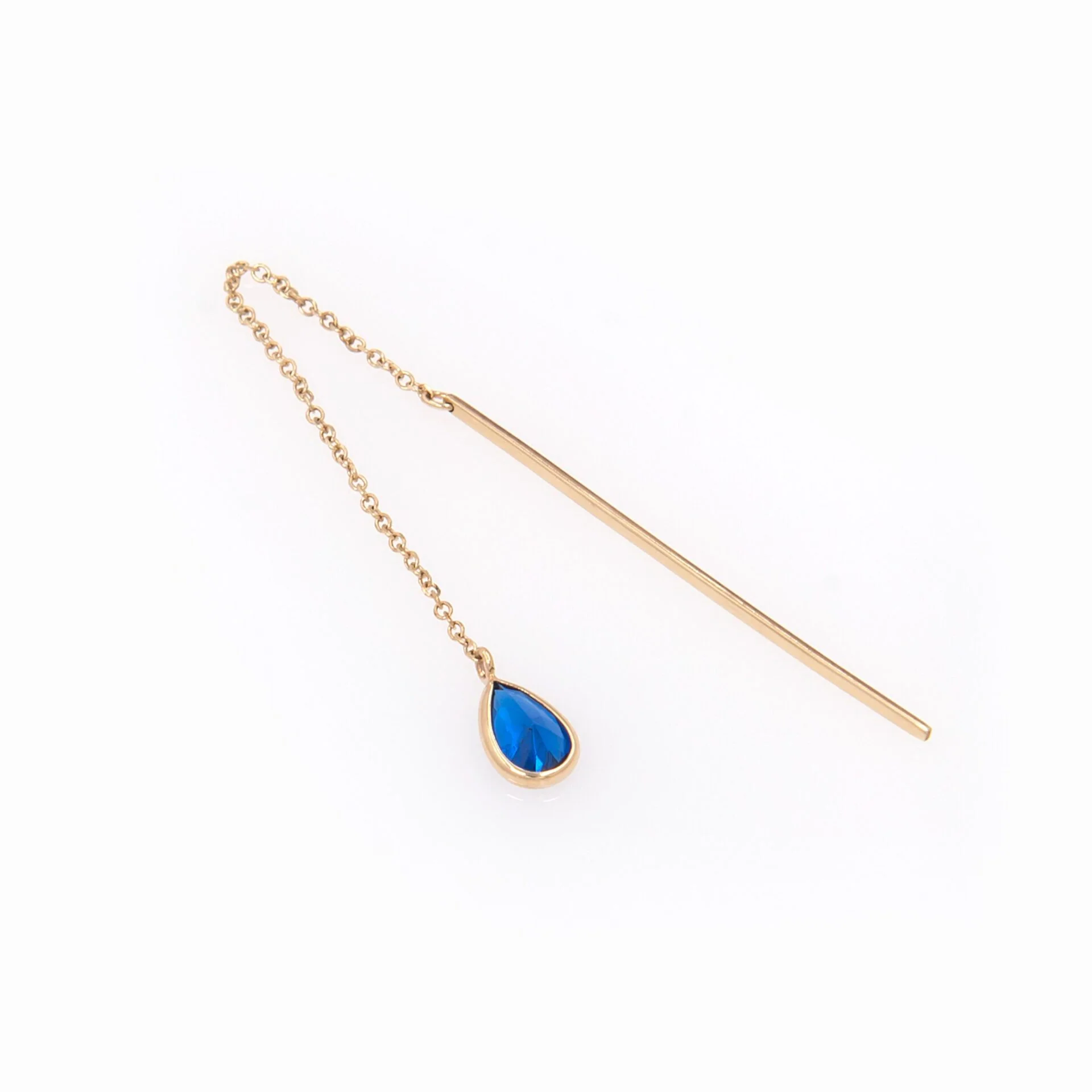 Chain Hanging Bar Earrings with Coloured CZ — additional product image 9 from AntEva Crafts