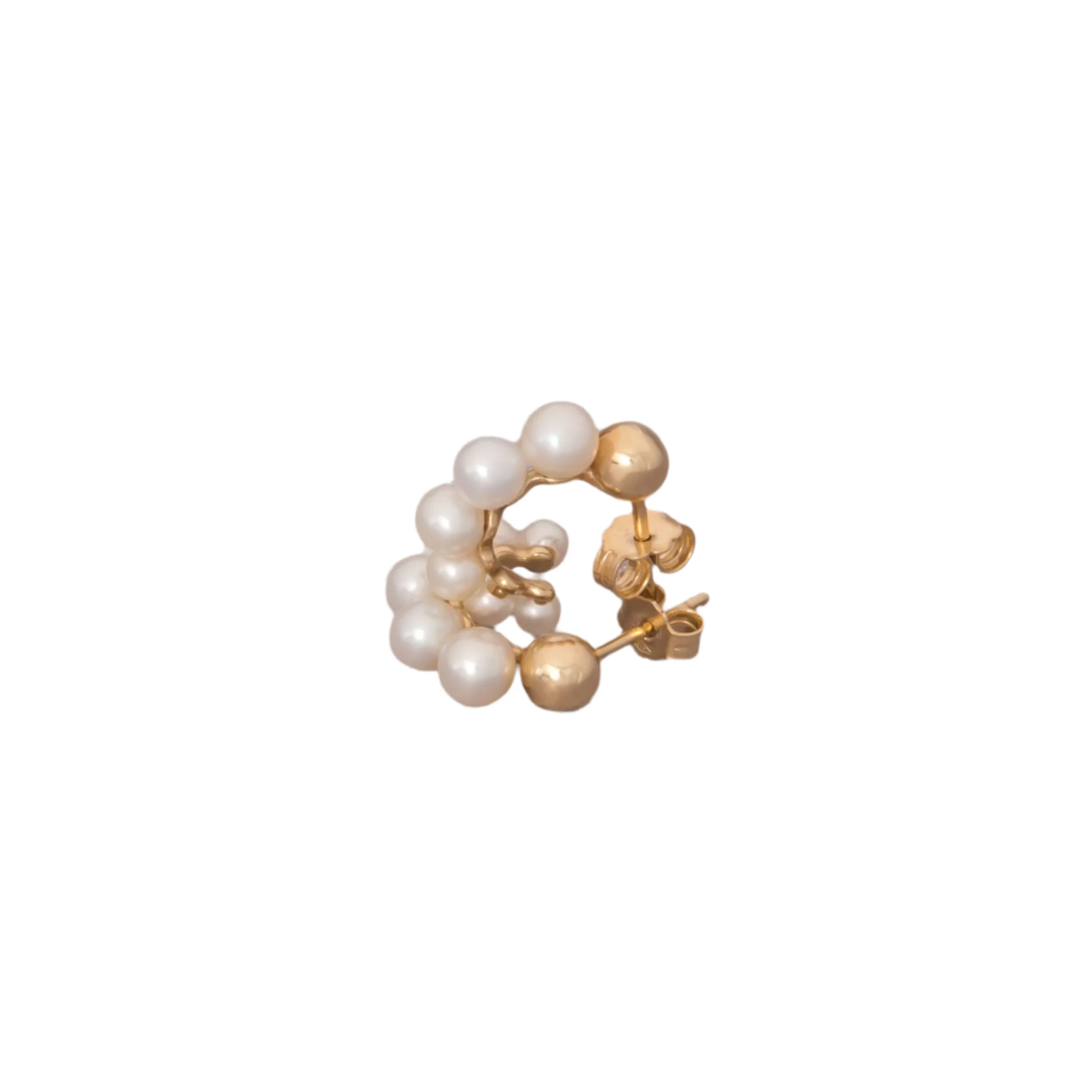 Pearl Hoop Earrings with 6 Pearls — additional product image 7 from AntEva Crafts