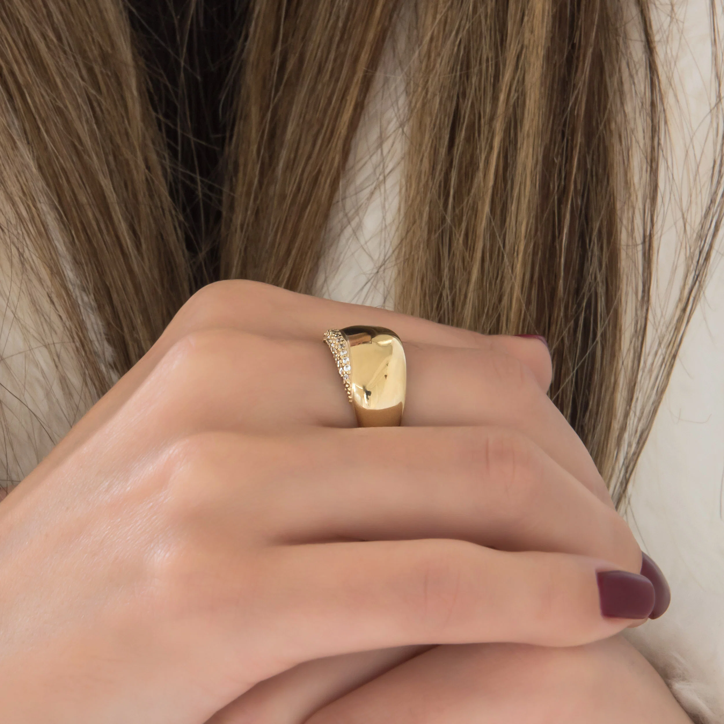 Wide Dome Diamond Ring — additional product image 4 from AntEva Crafts
