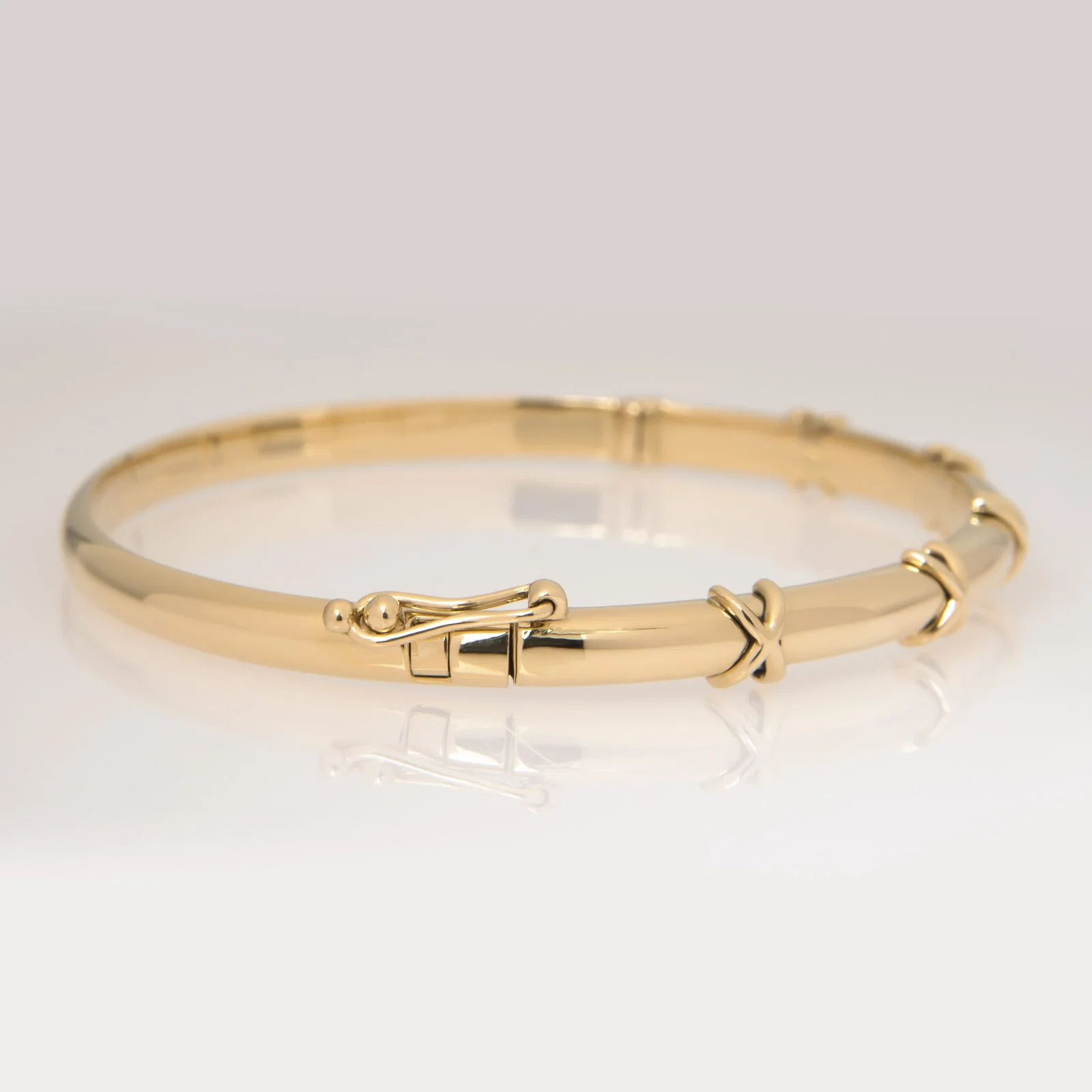 Oval Hinged Classic Bracelet with Small X Design — additional product image 9 from AntEva Crafts